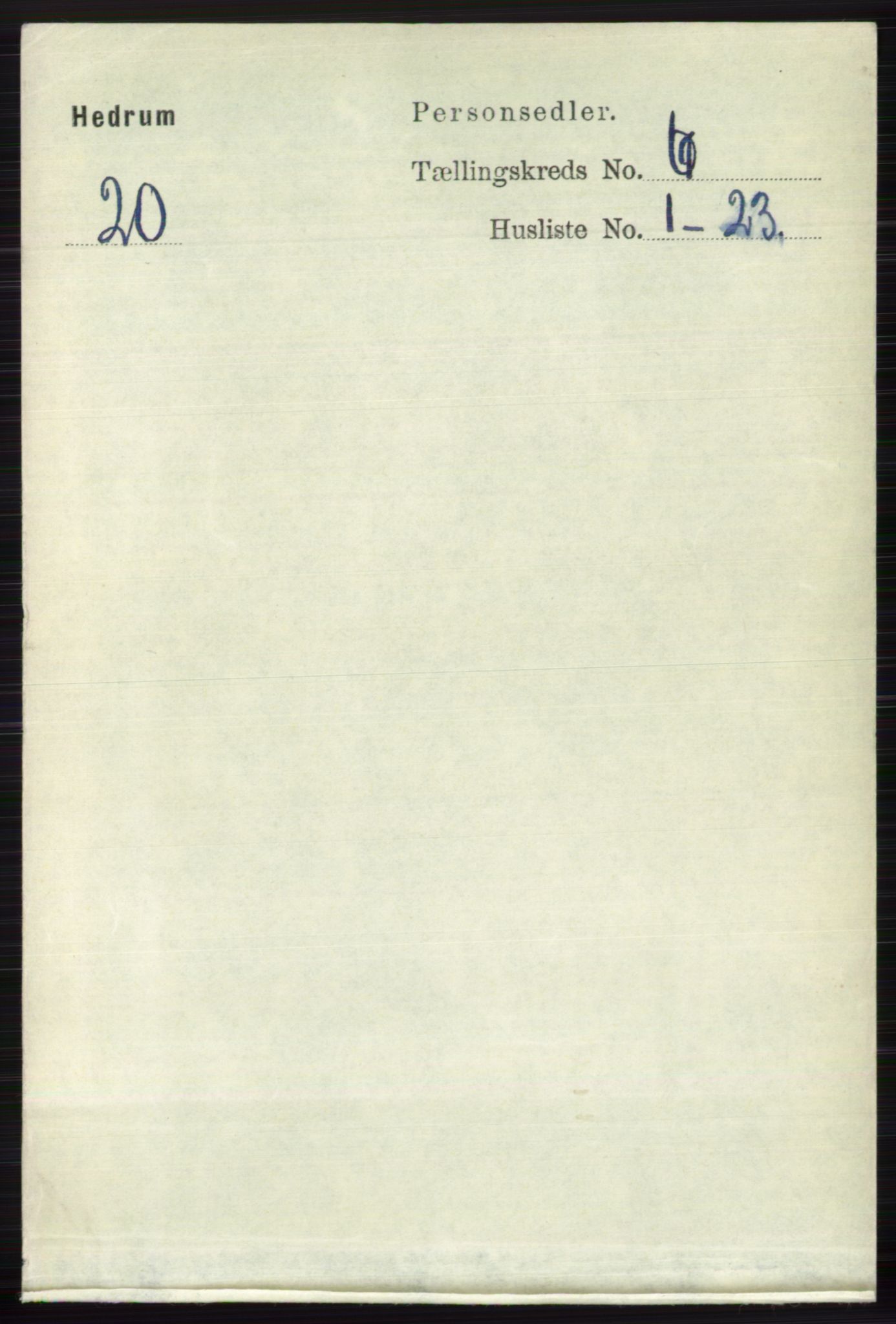 RA, 1891 census for 0727 Hedrum, 1891, p. 2539