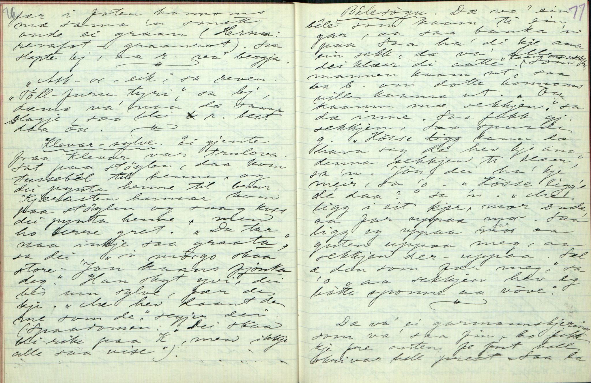 Rikard Berge, TEMU/TGM-A-1003/F/L0003/0035: 061-100 Innholdslister / 93 Hjartdal, 1910, p. 76-77