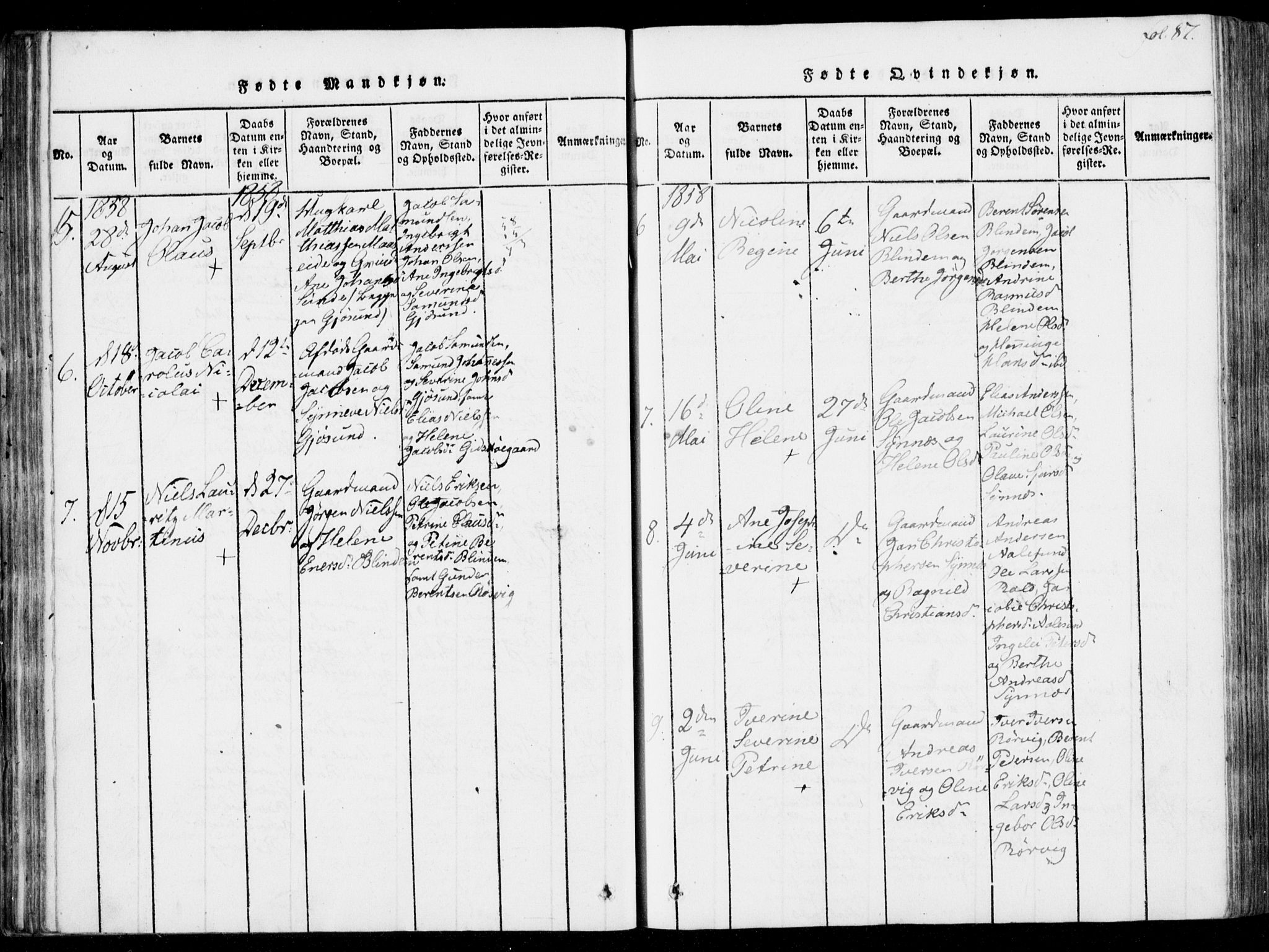 Ministerialprotokoller, klokkerbøker og fødselsregistre - Møre og Romsdal, SAT/A-1454/537/L0517: Parish register (official) no. 537A01, 1818-1862, p. 87