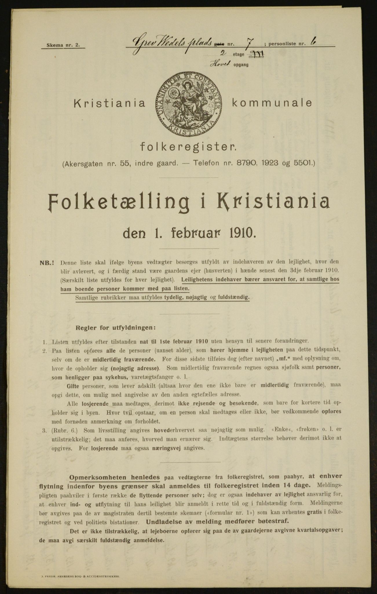 OBA, Municipal Census 1910 for Kristiania, 1910, p. 28444