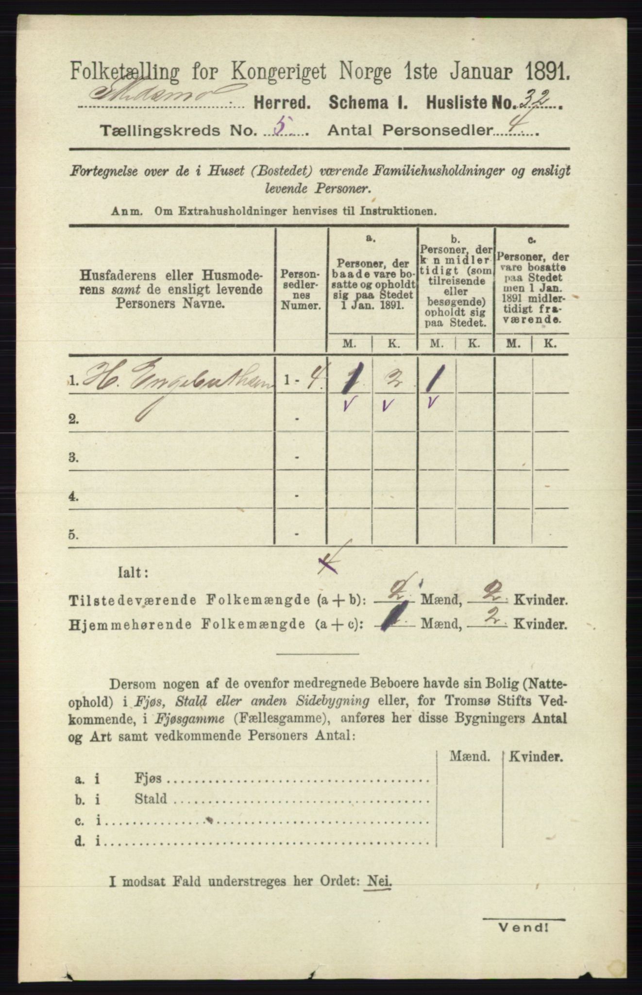 RA, 1891 census for 0231 Skedsmo, 1891, p. 2277