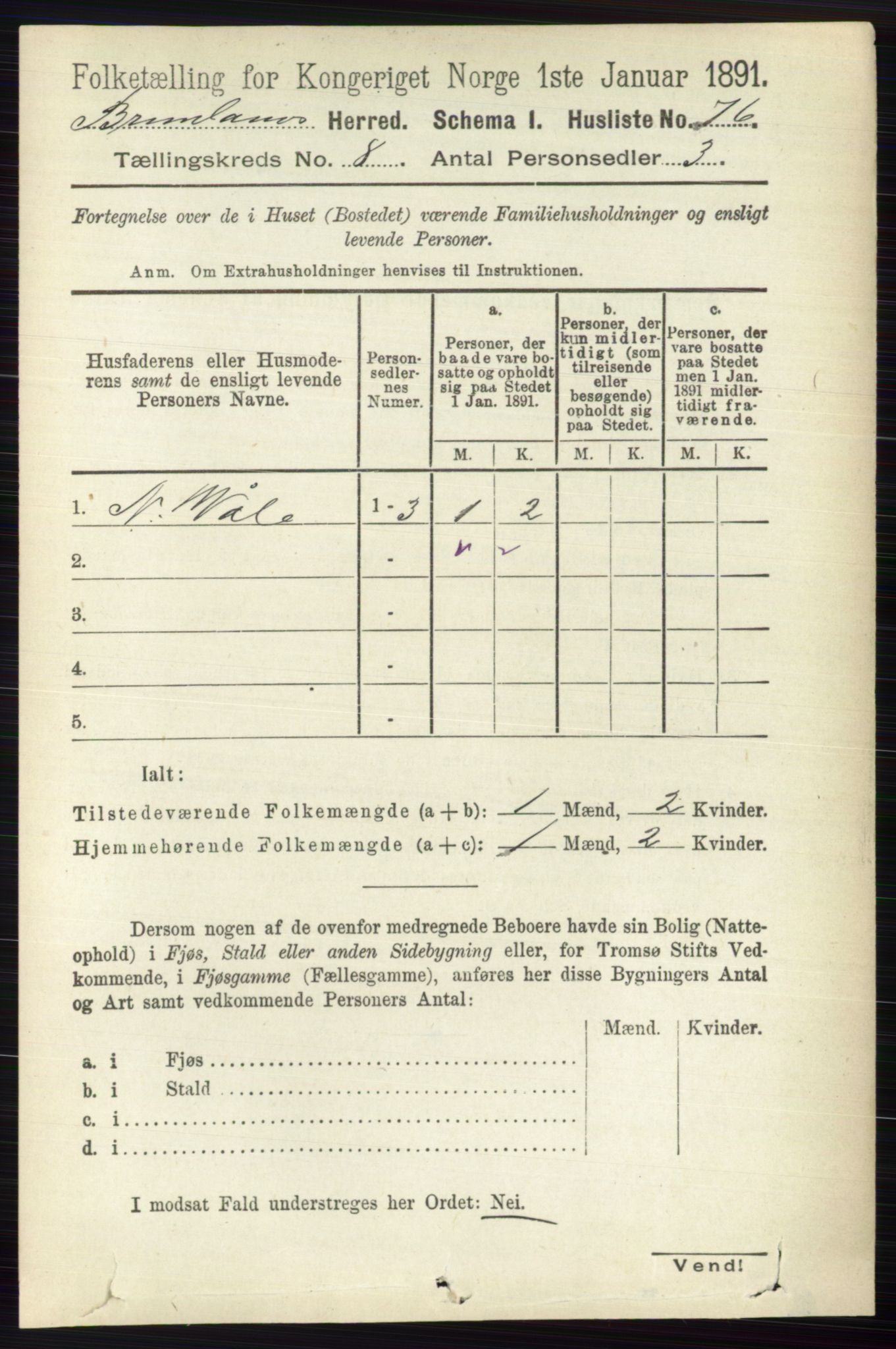 RA, 1891 census for 0726 Brunlanes, 1891, p. 3570