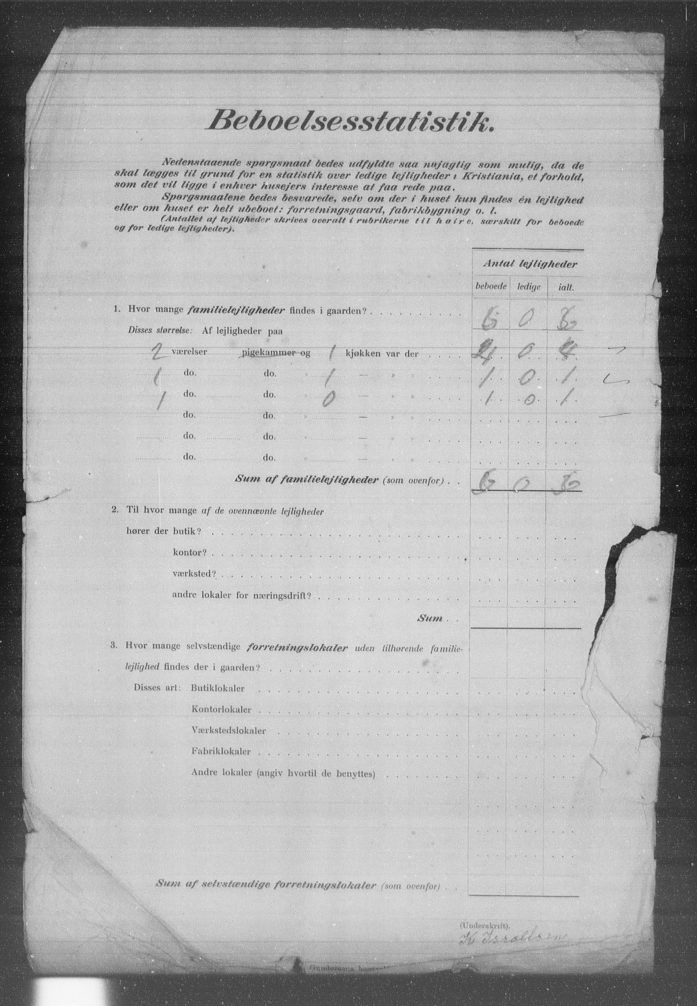 OBA, Municipal Census 1903 for Kristiania, 1903, p. 1424