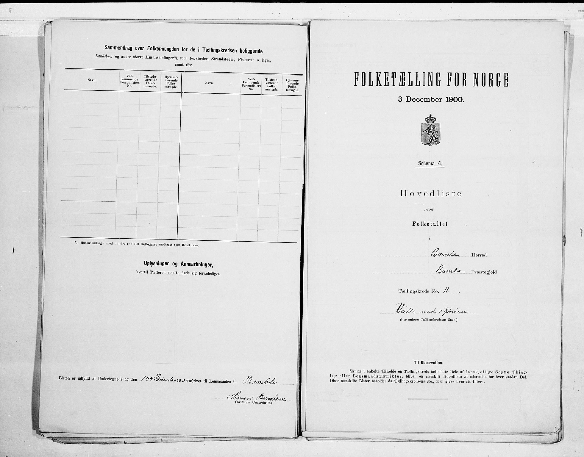 SAKO, 1900 census for Bamble, 1900, p. 24