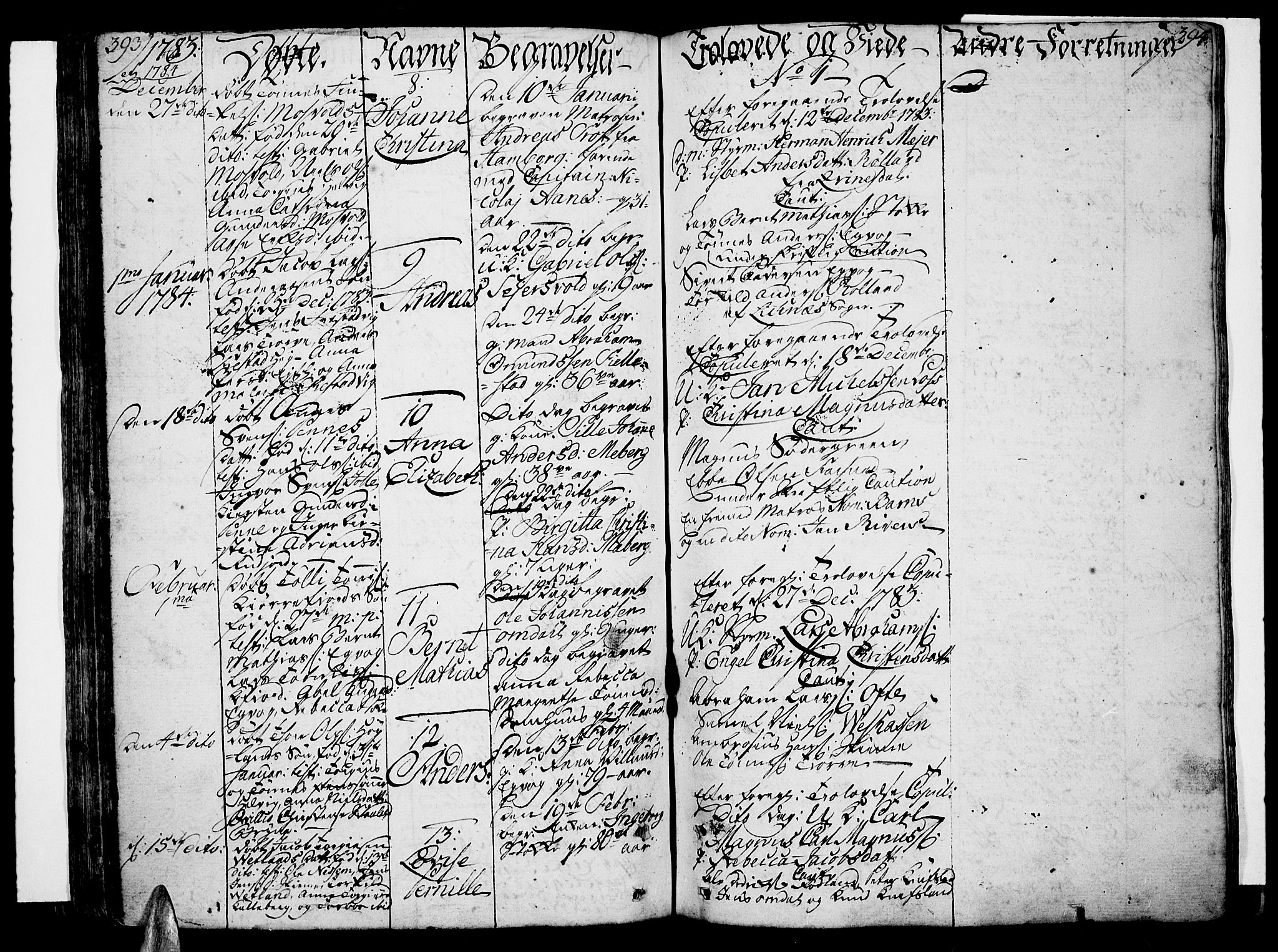 Lista sokneprestkontor, AV/SAK-1111-0027/F/Fa/L0004: Parish register (official) no. A 4, 1768-1794, p. 393-394