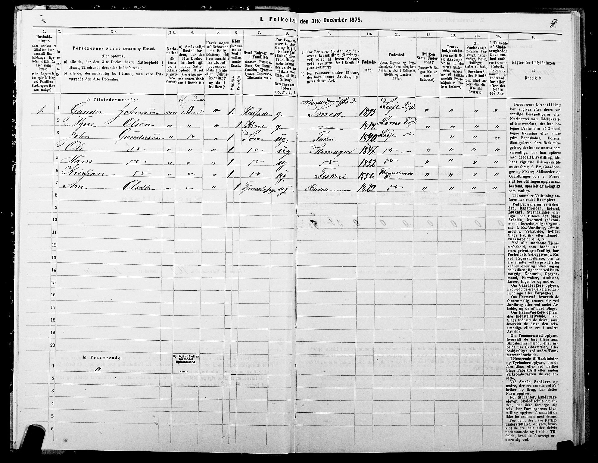 SATØ, 1875 census for 1914P Trondenes, 1875, p. 1008
