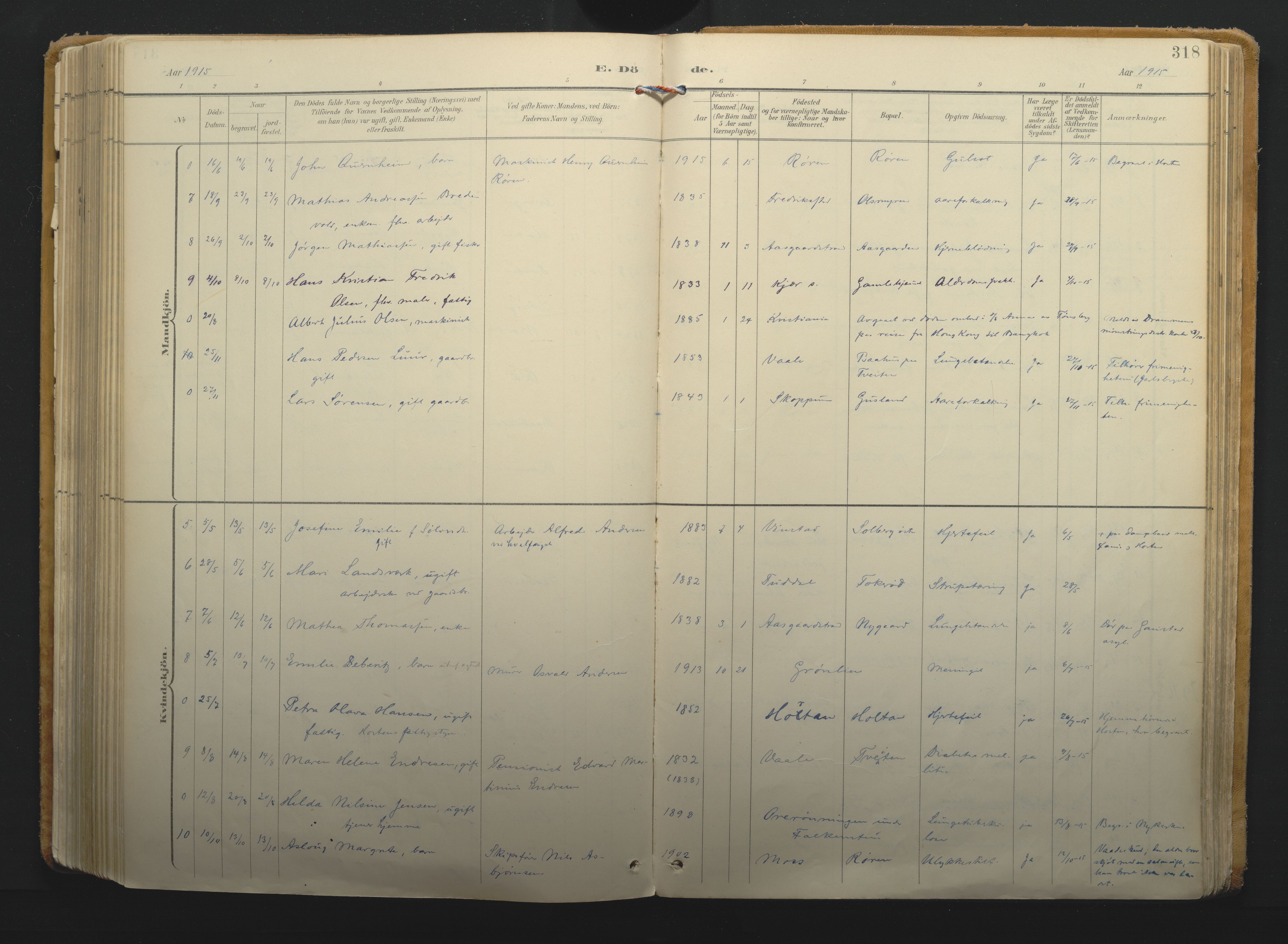 Borre kirkebøker, AV/SAKO-A-338/F/Fa/L0011: Parish register (official) no. I 11, 1897-1921, p. 318