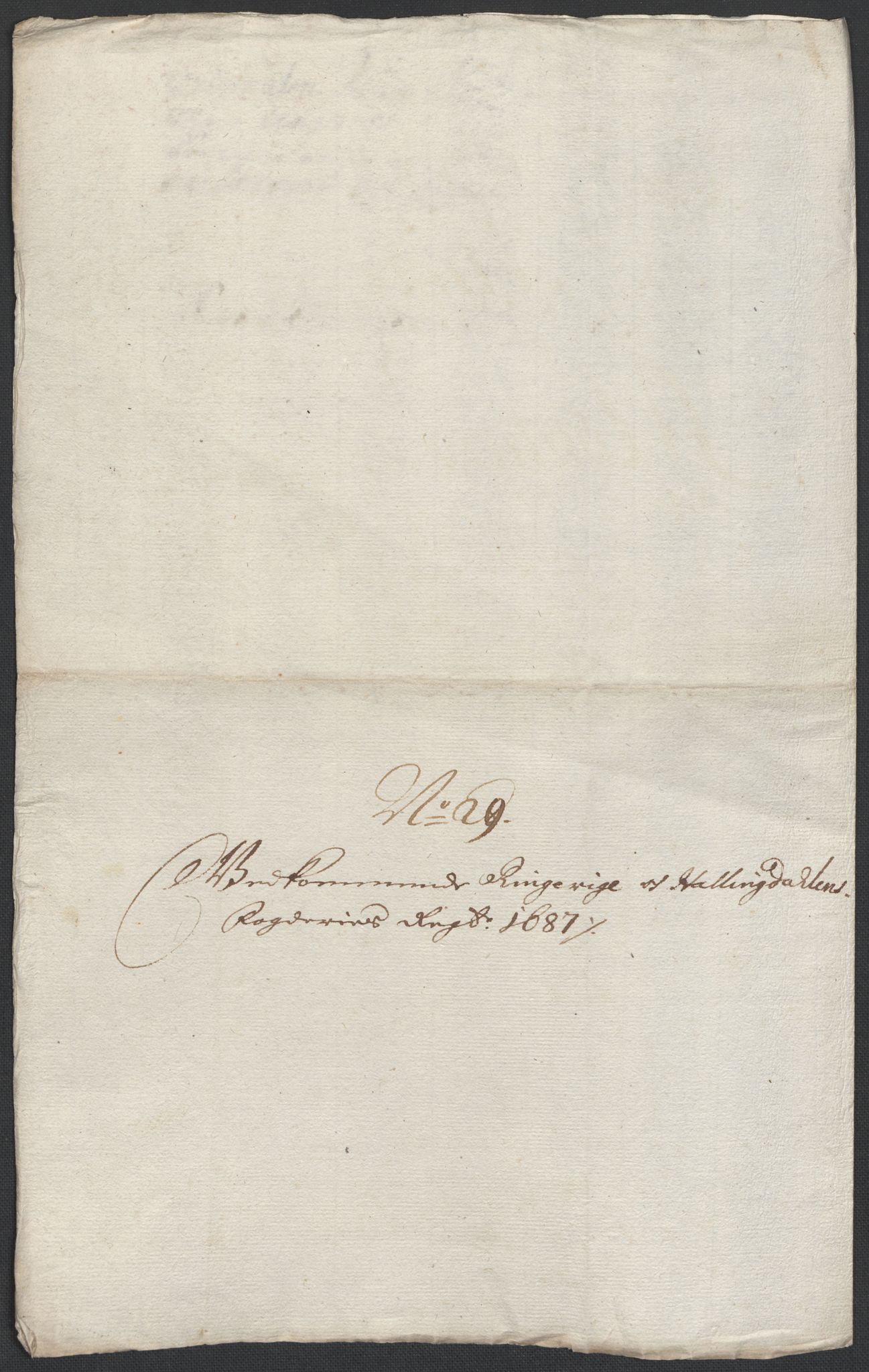 Rentekammeret inntil 1814, Reviderte regnskaper, Fogderegnskap, RA/EA-4092/R21/L1447: Fogderegnskap Ringerike og Hallingdal, 1687-1689, p. 122