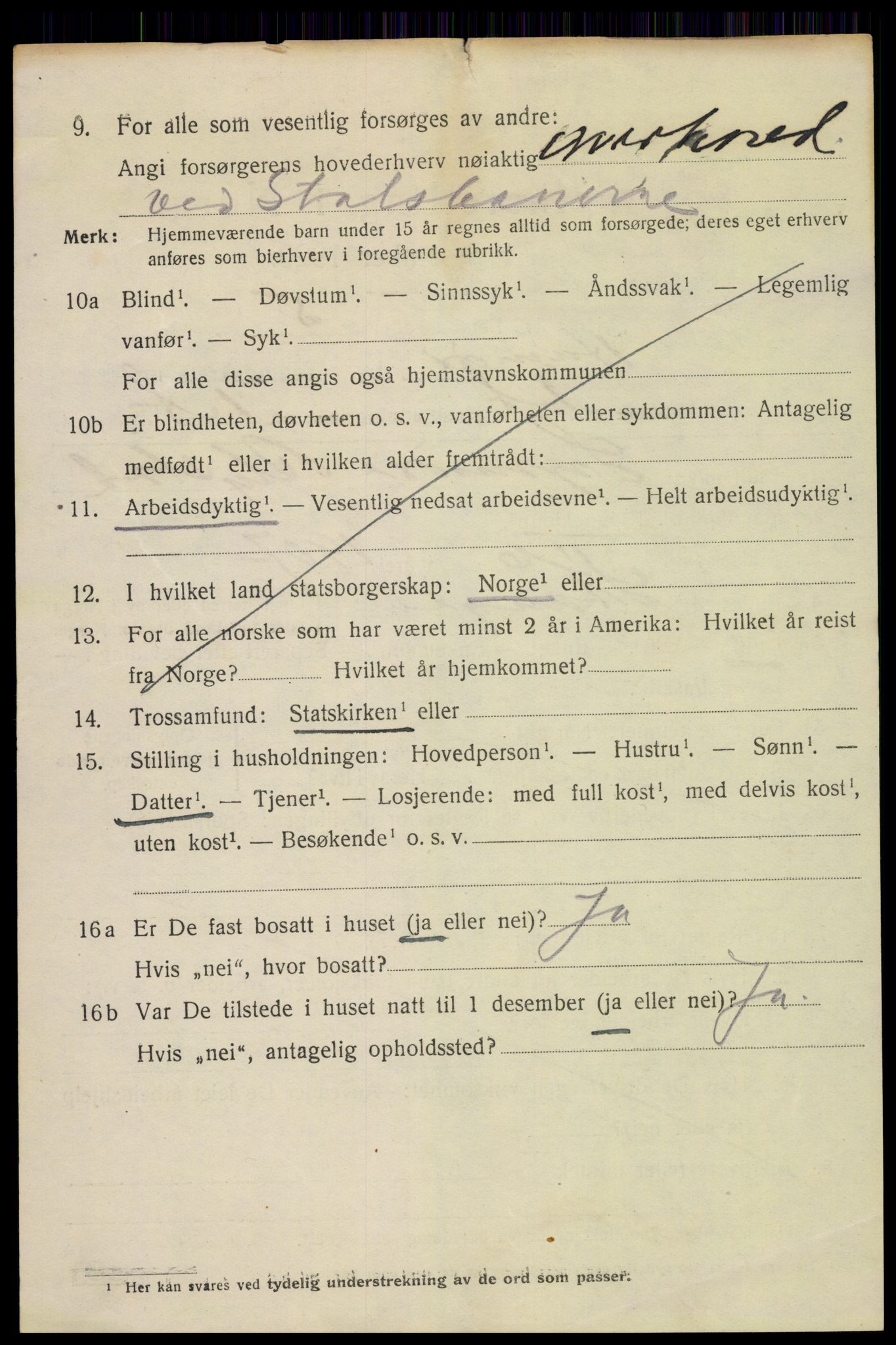 SAH, 1920 census for Hamar, 1920, p. 9266