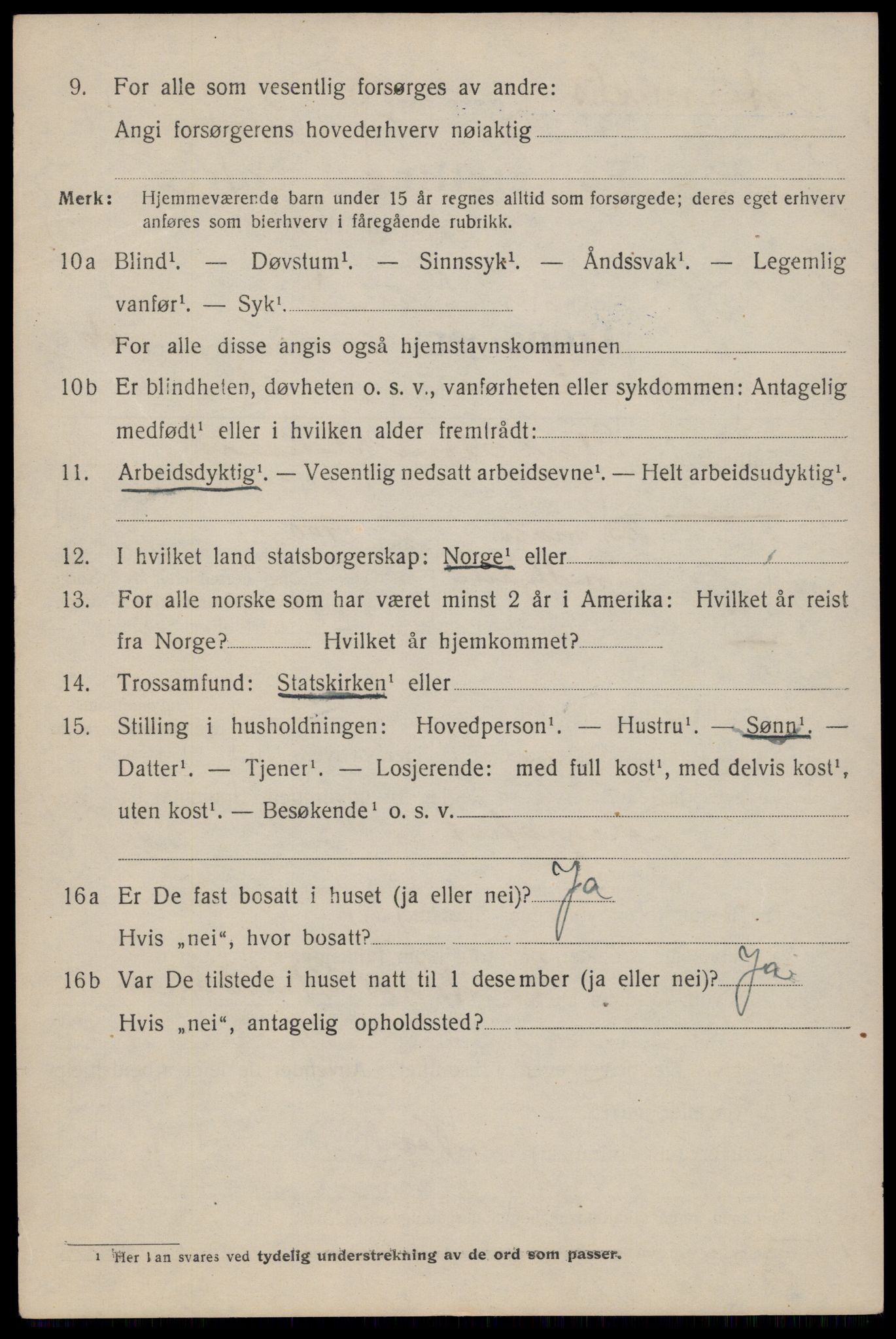 SAT, 1920 census for Trondheim, 1920, p. 130211