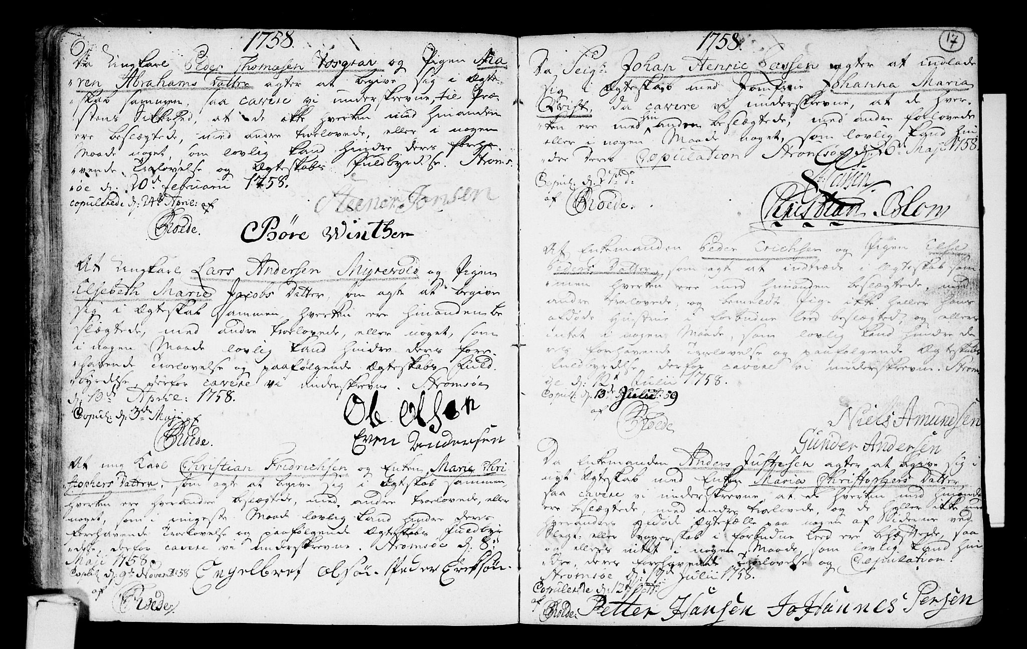 Strømsø kirkebøker, SAKO/A-246/H/Hb/L0001: Best man's statements no. 1, 1752-1815, p. 17
