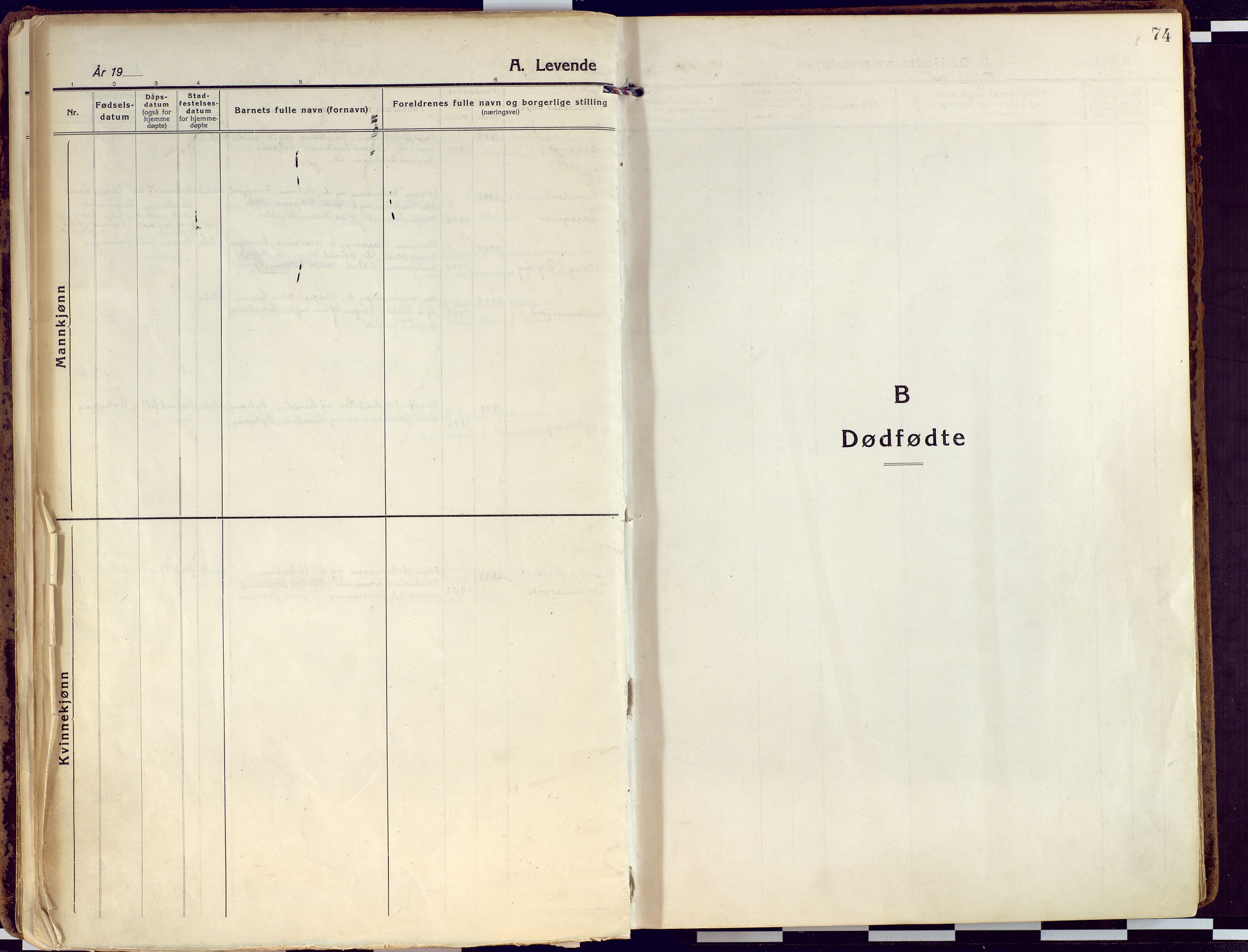 Tranøy sokneprestkontor, SATØ/S-1313/I/Ia/Iaa/L0015kirke: Parish register (official) no. 15, 1919-1928, p. 74