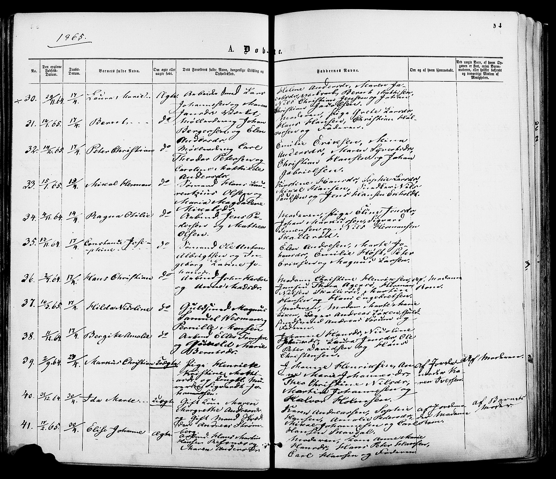 Moss prestekontor Kirkebøker, AV/SAO-A-2003/F/Fa/L0009: Parish register (official) no. I 9, 1861-1869, p. 54
