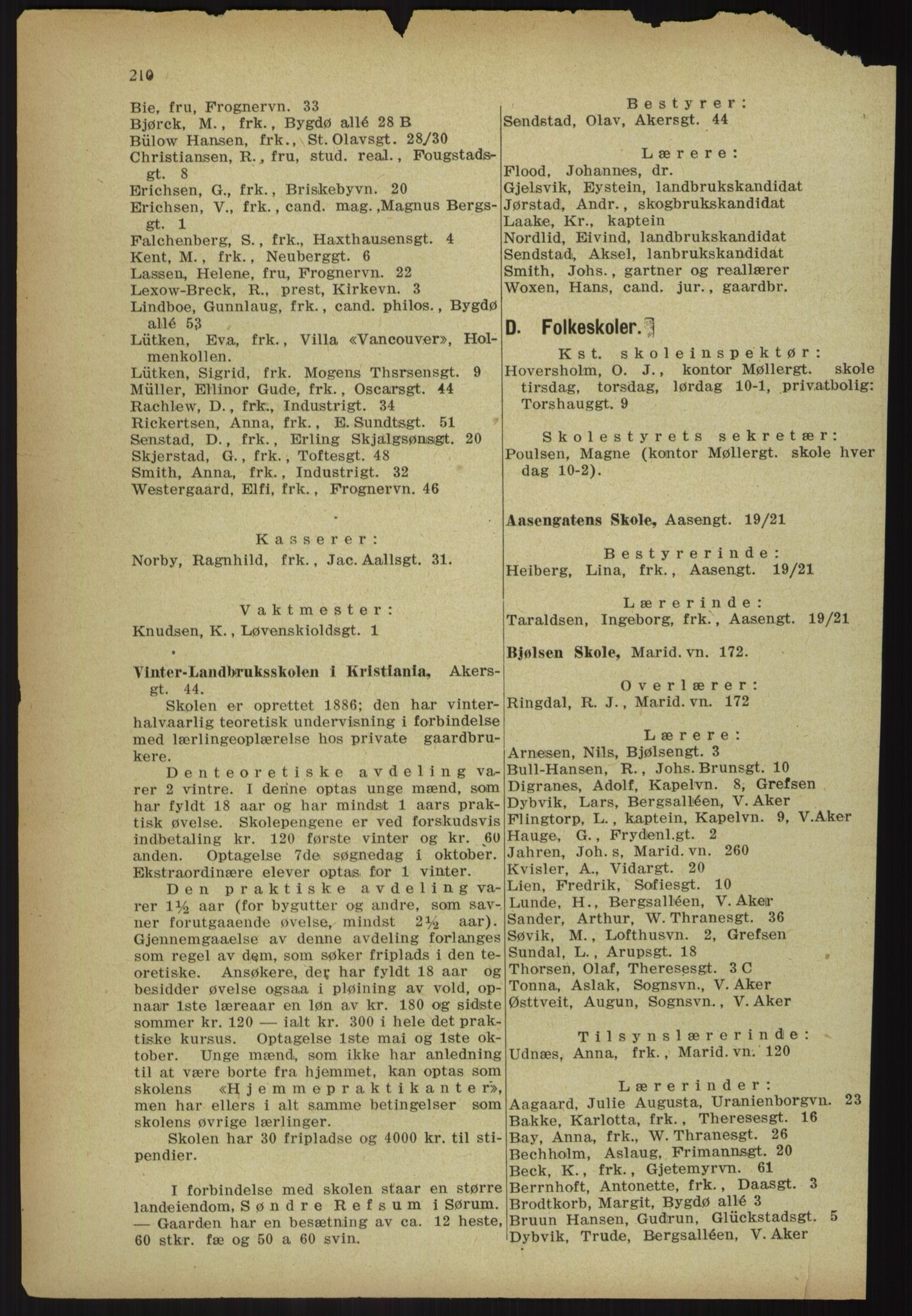 Kristiania/Oslo adressebok, PUBL/-, 1918, p. 223