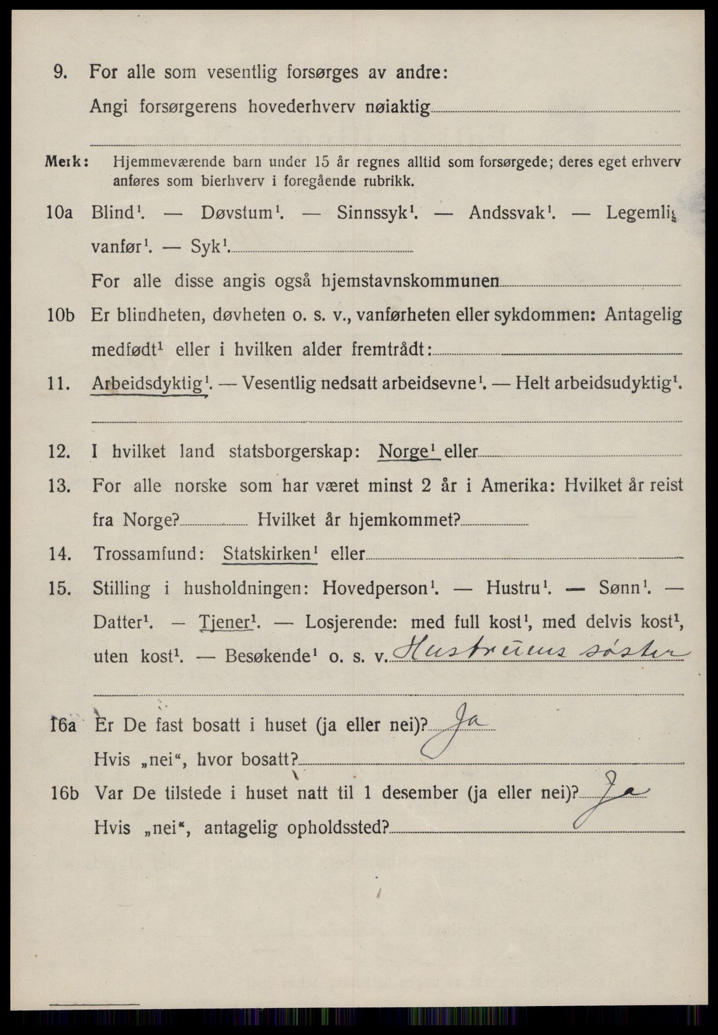 SAT, 1920 census for Tustna, 1920, p. 3684