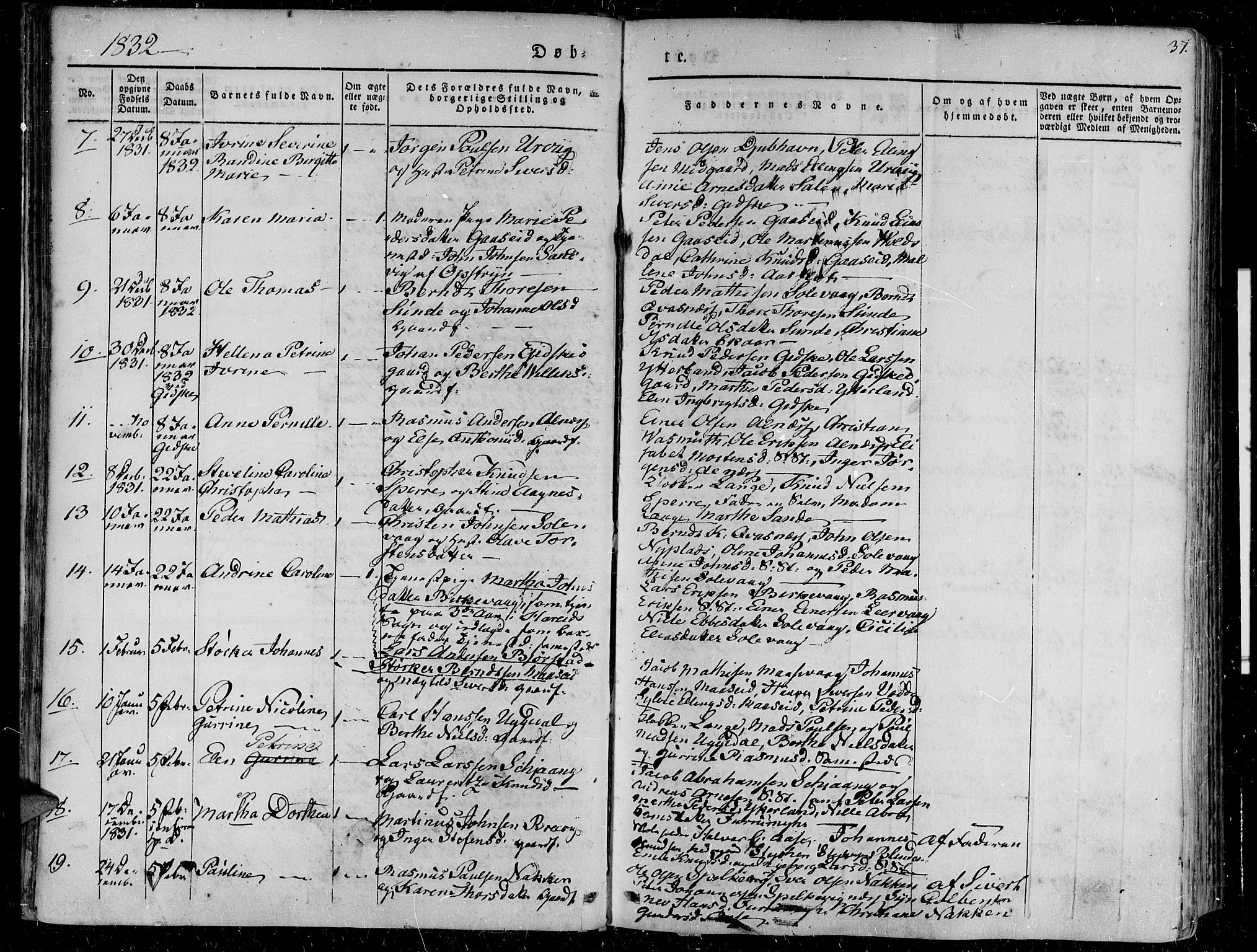 Ministerialprotokoller, klokkerbøker og fødselsregistre - Møre og Romsdal, AV/SAT-A-1454/528/L0395: Parish register (official) no. 528A06, 1828-1839, p. 37