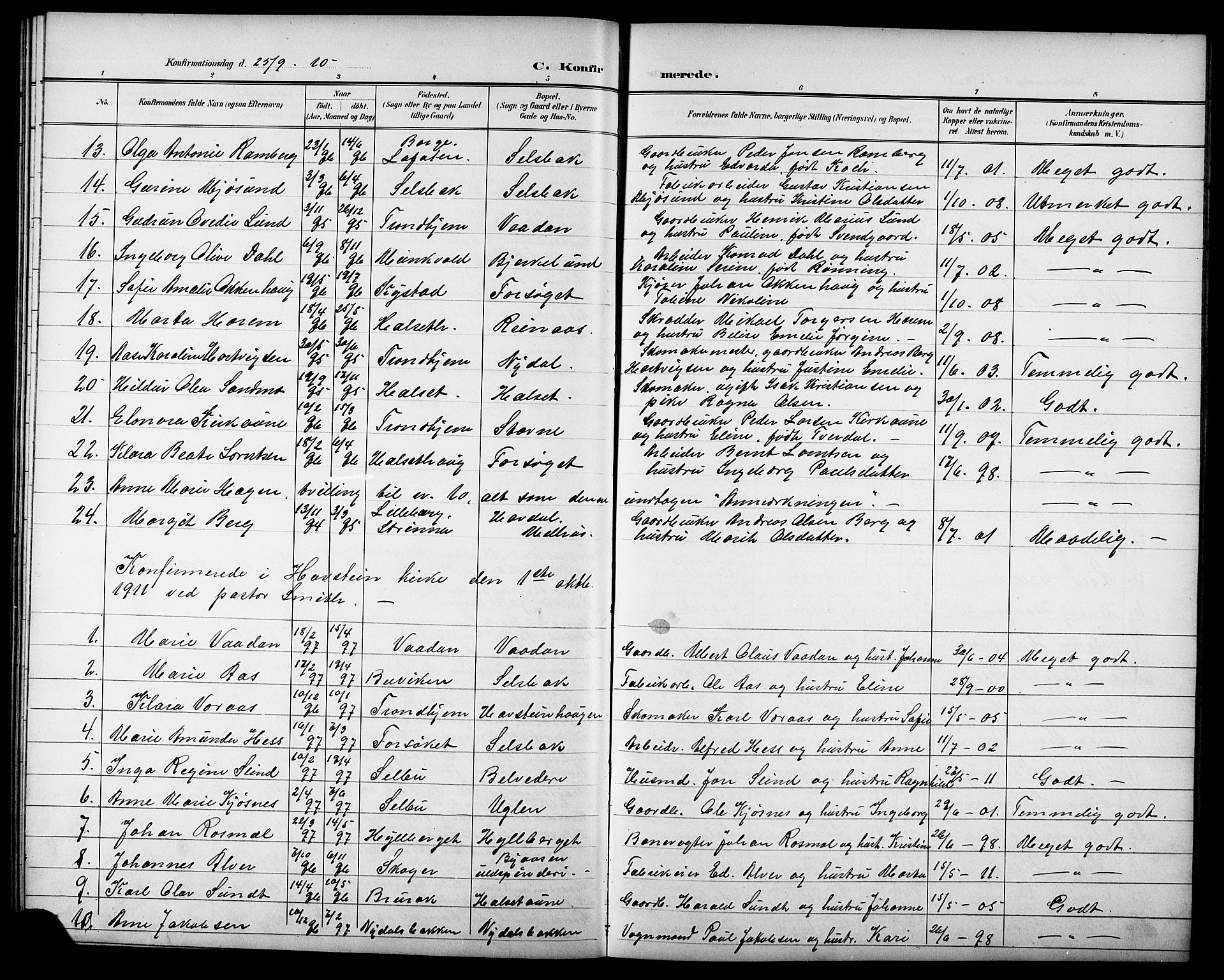 Ministerialprotokoller, klokkerbøker og fødselsregistre - Sør-Trøndelag, AV/SAT-A-1456/611/L0355: Parish register (copy) no. 611C03, 1897-1914