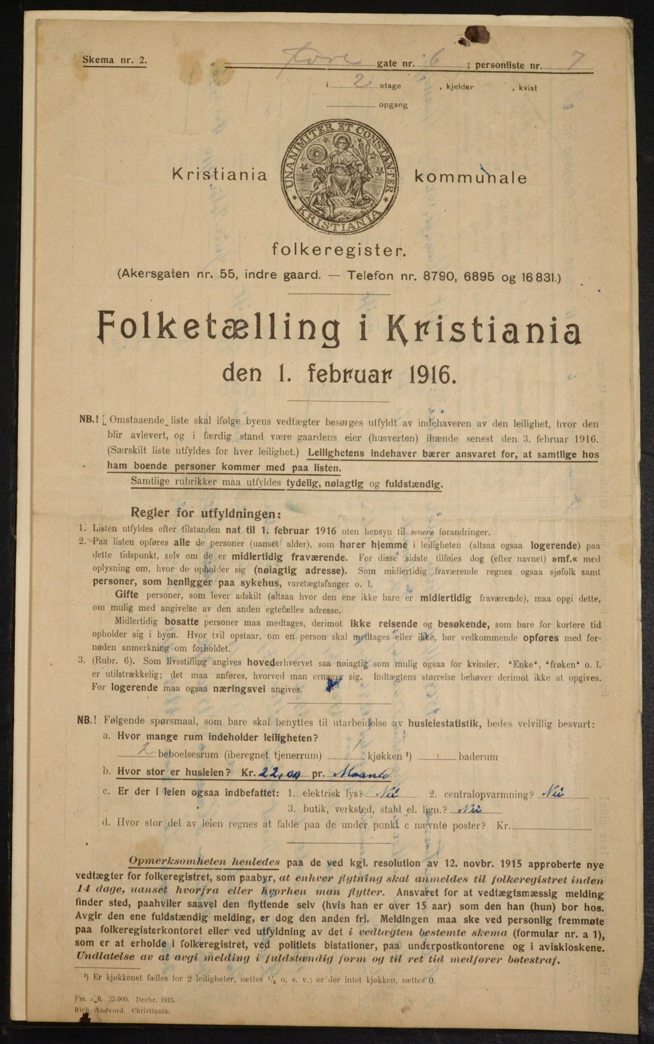 OBA, Municipal Census 1916 for Kristiania, 1916, p. 133573