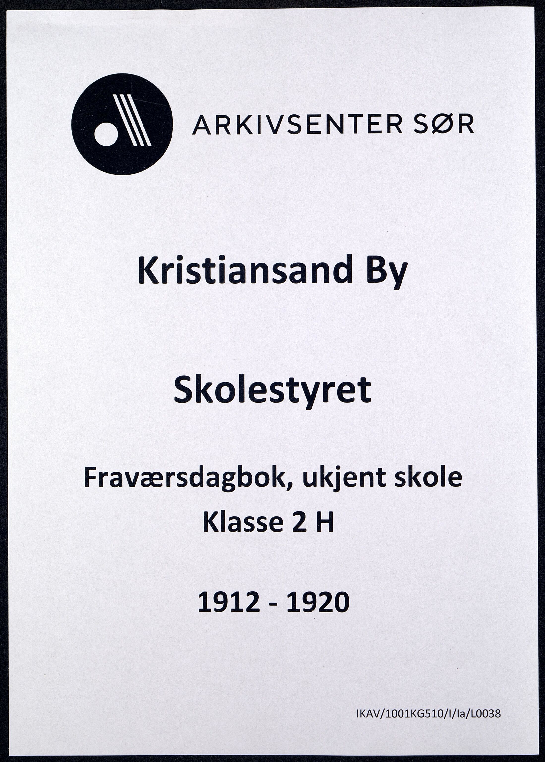 Kristiansand By - Skolekommisjonen/ -Styret, ARKSOR/1001KG510/I/Ia/L0038: Fraværsdagbok for klasse 2 H, 1912-1920