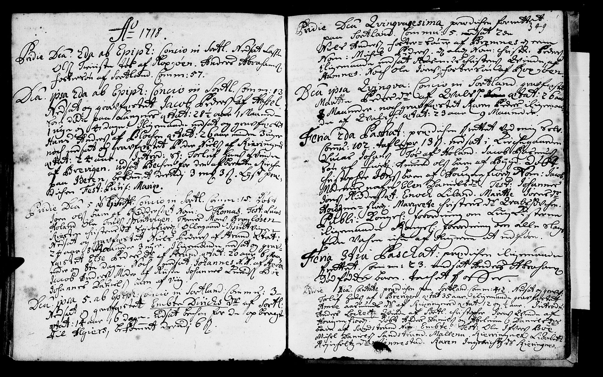 Ministerialprotokoller, klokkerbøker og fødselsregistre - Nordland, SAT/A-1459/888/L1231: Parish register (official) no. 888A01 /2, 1704-1729, p. 349