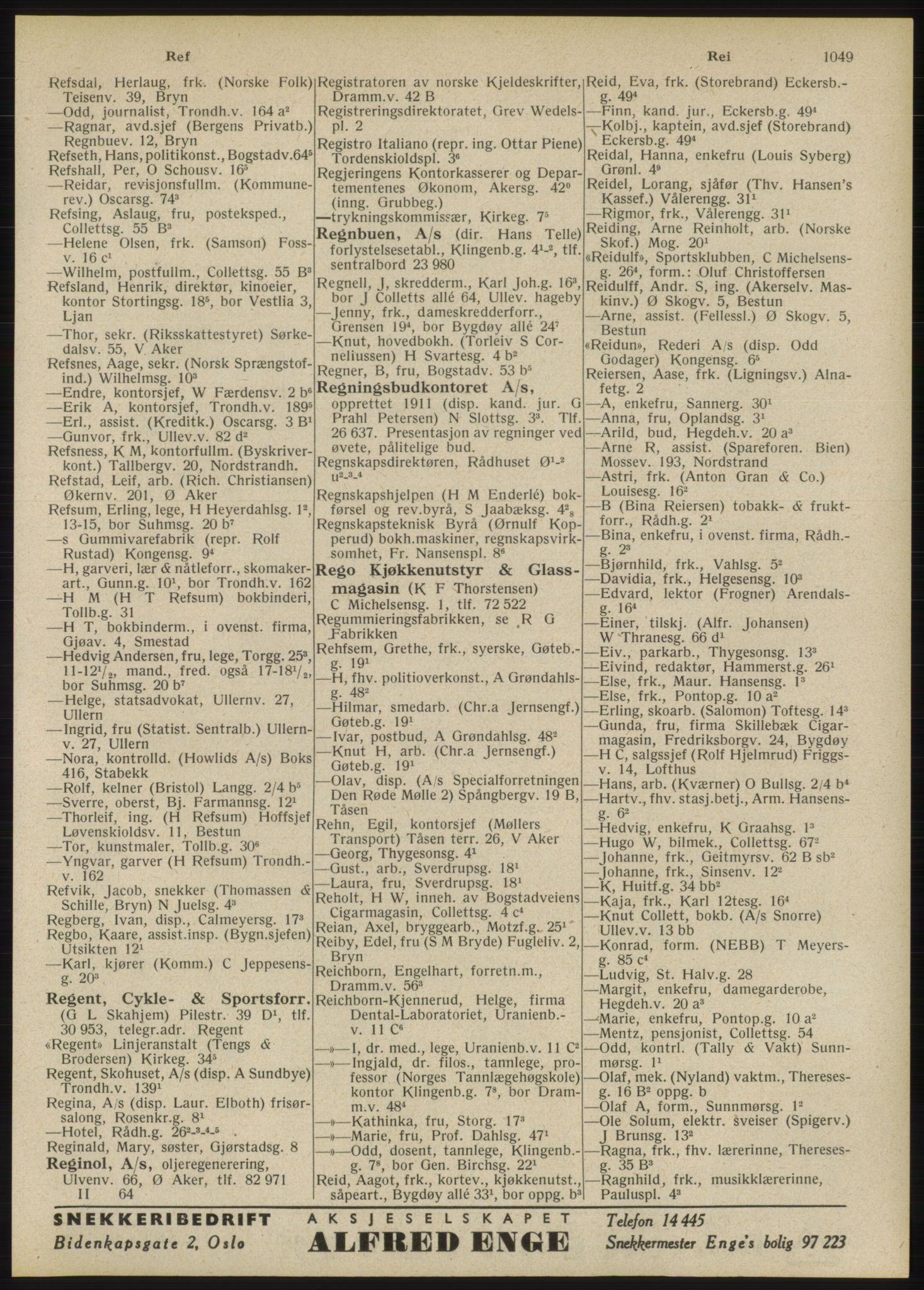 Kristiania/Oslo adressebok, PUBL/-, 1946, p. 1049