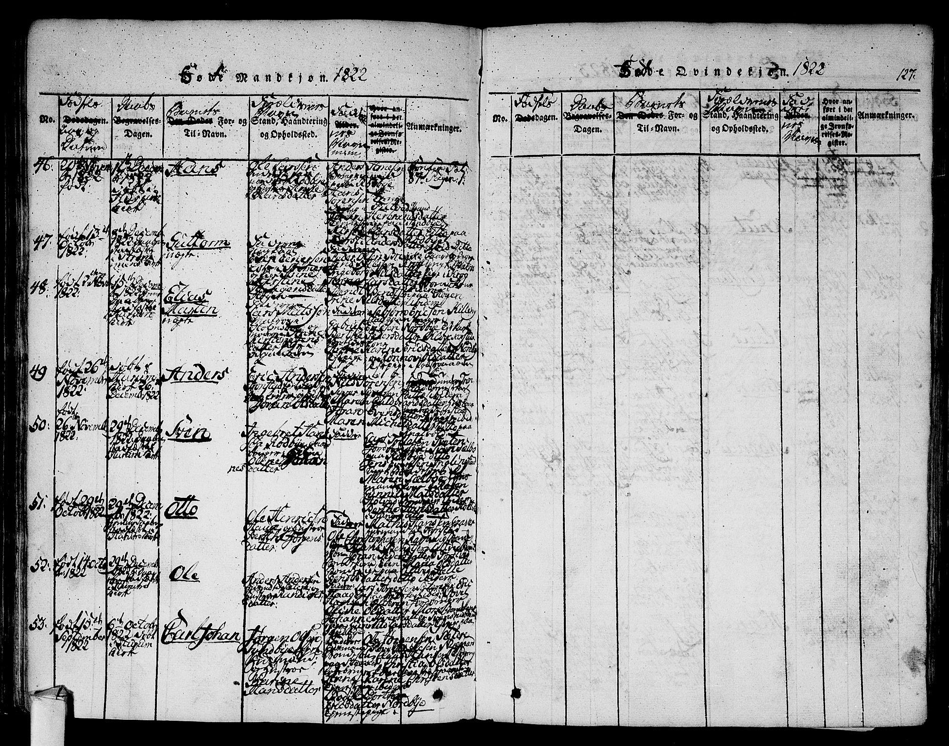 Hurum kirkebøker, AV/SAKO-A-229/F/Fa/L0009: Parish register (official) no. 9, 1816-1826, p. 127