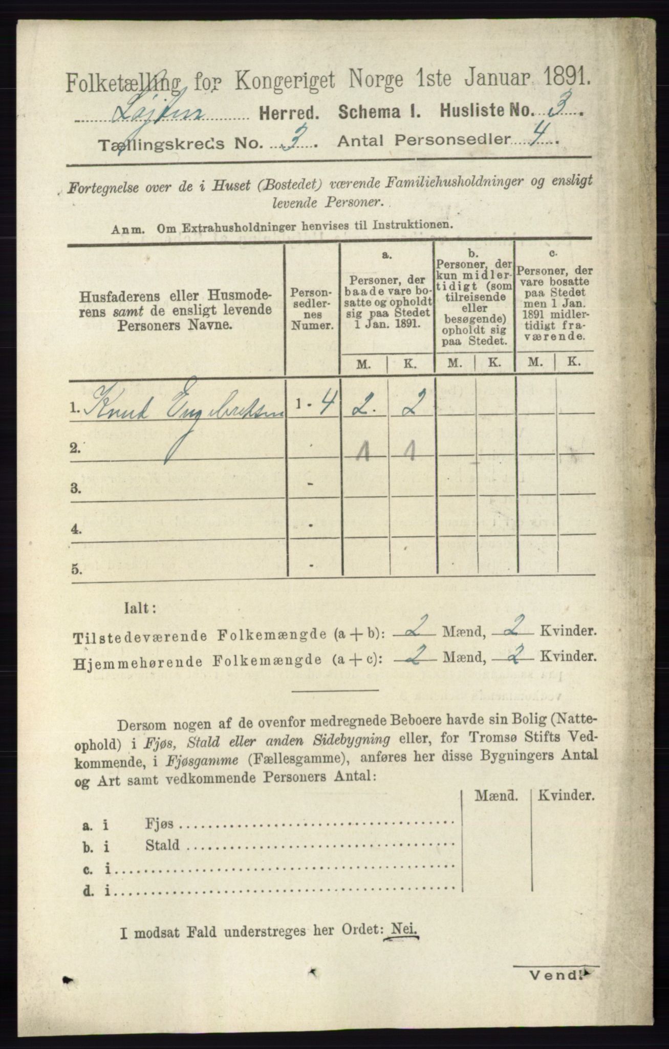 RA, 1891 census for 0415 Løten, 1891, p. 2002