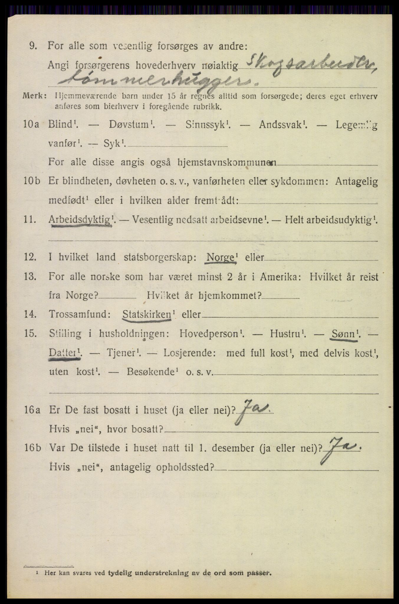 SAH, 1920 census for Elverum, 1920, p. 23311