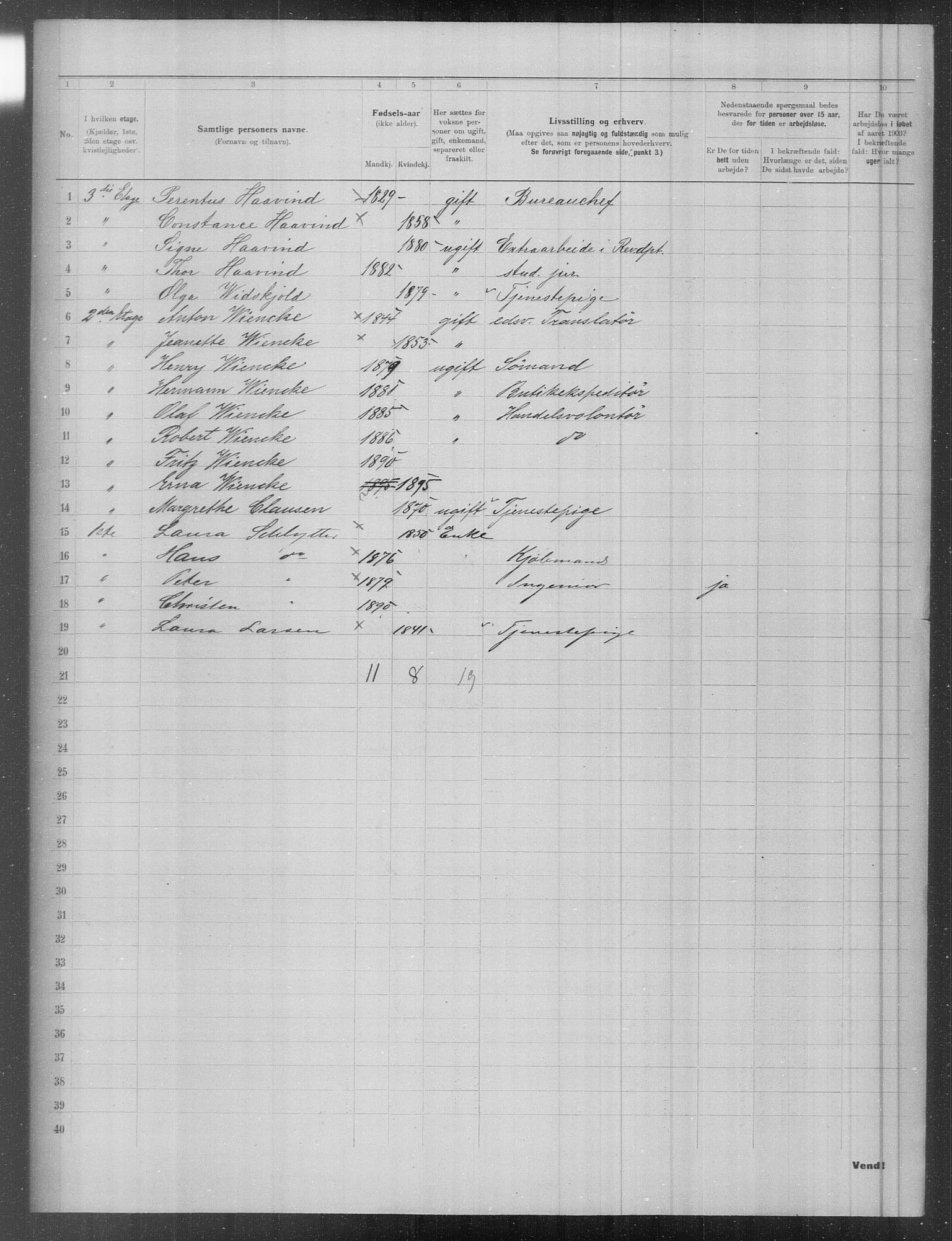 OBA, Municipal Census 1903 for Kristiania, 1903, p. 7905