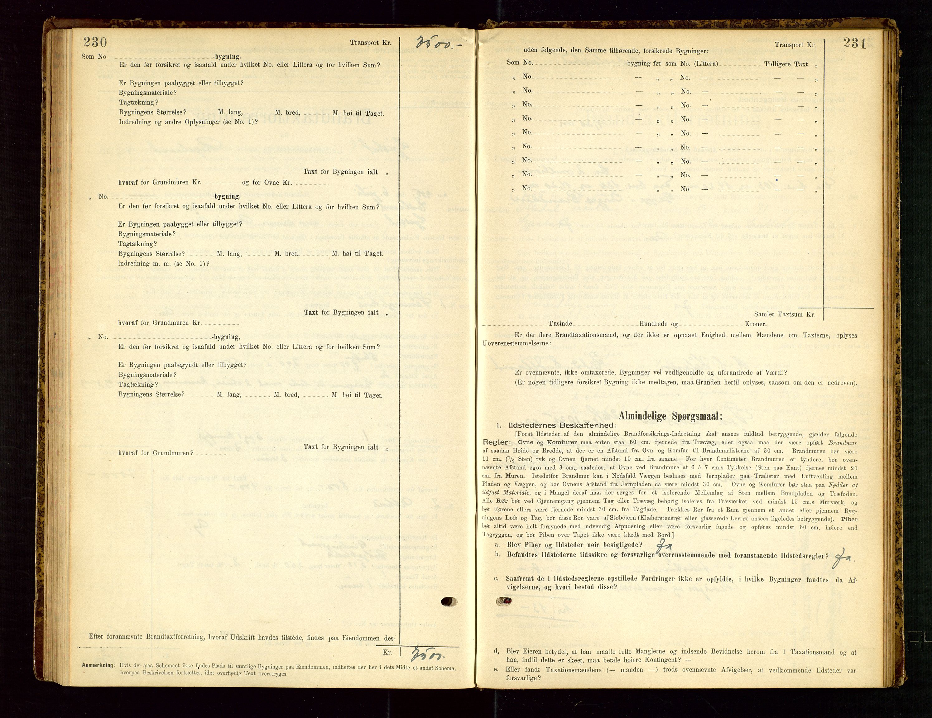 Gjesdal lensmannskontor, SAST/A-100441/Go/L0007: Branntakstskjemaprotokoll, 1894-1937, p. 230-231