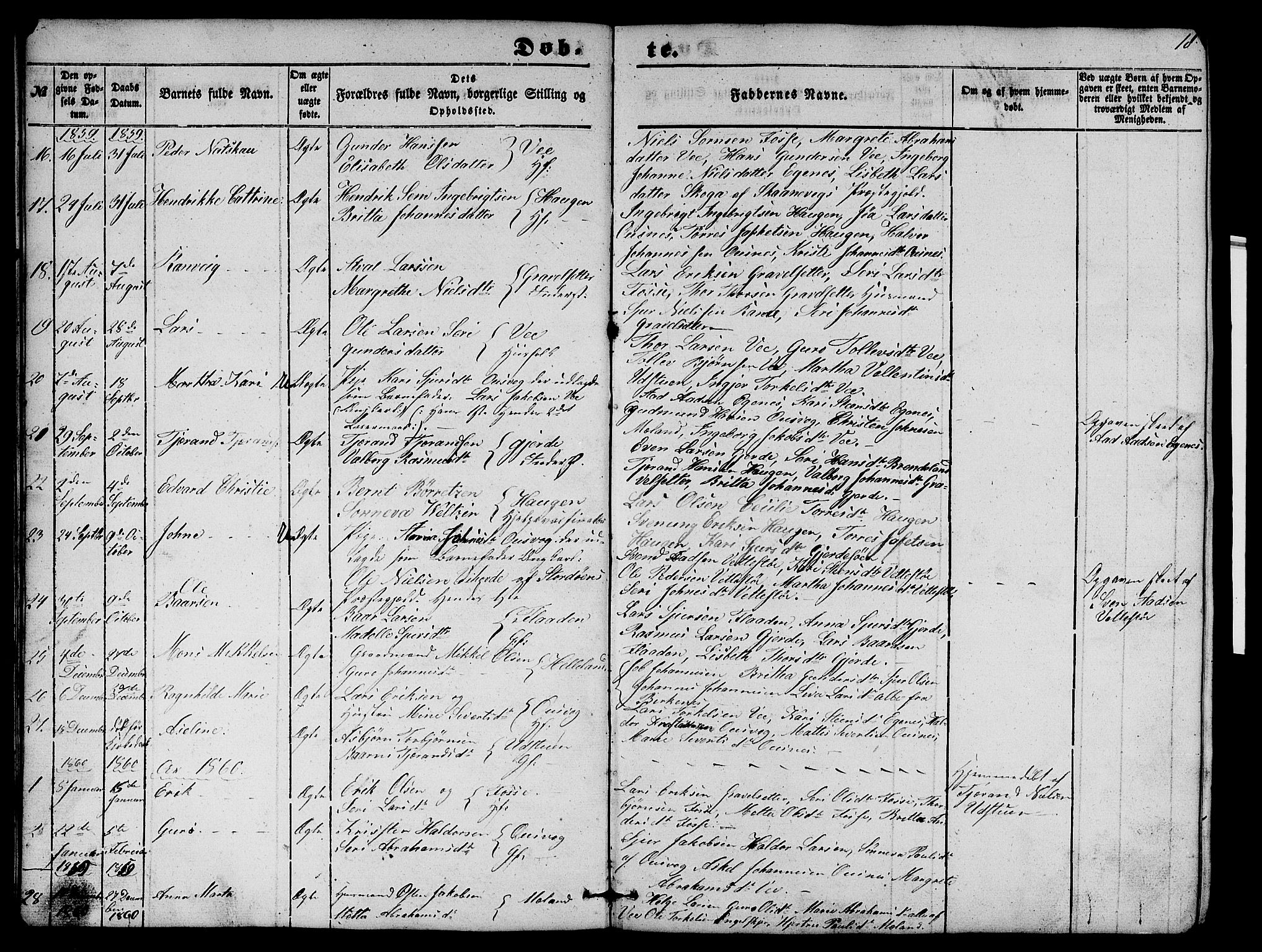 Etne sokneprestembete, SAB/A-75001/H/Hab: Parish register (copy) no. B 2, 1851-1866, p. 18