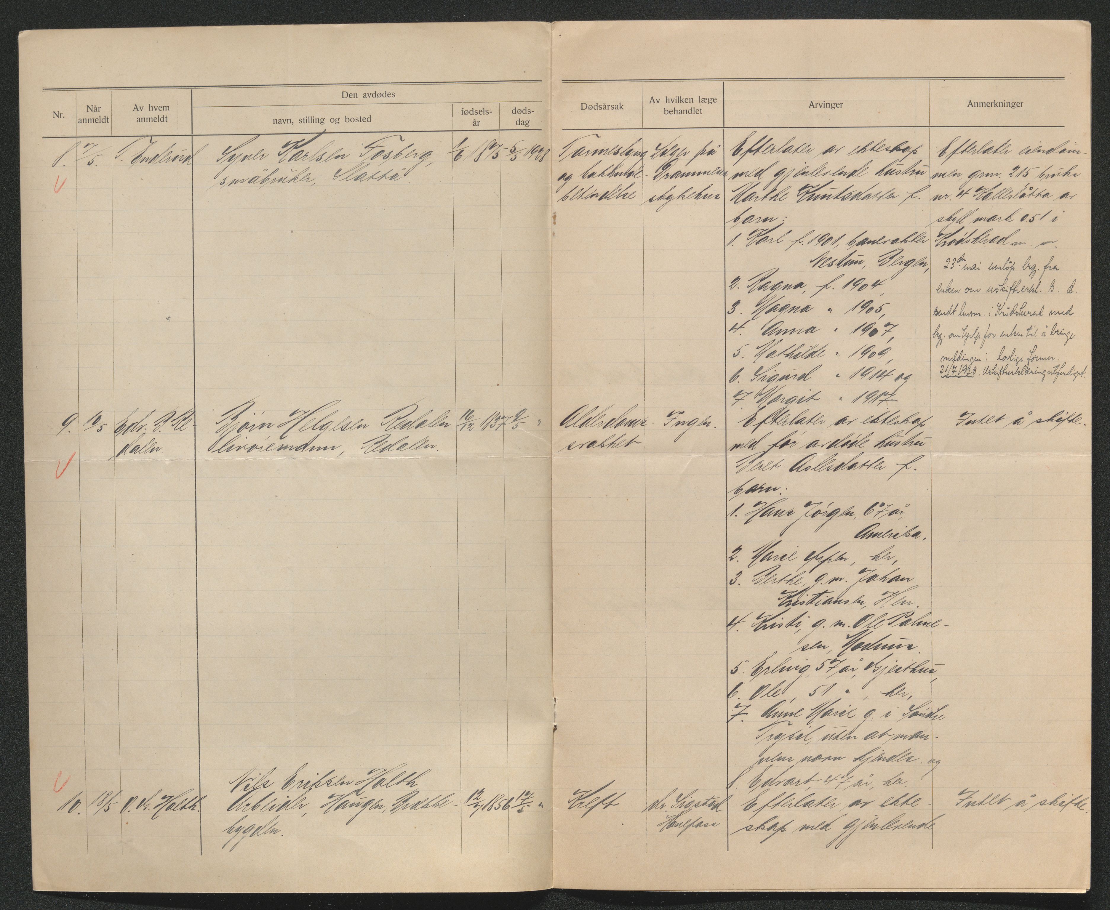 Eiker, Modum og Sigdal sorenskriveri, AV/SAKO-A-123/H/Ha/Hab/L0045: Dødsfallsmeldinger, 1928-1929, p. 213