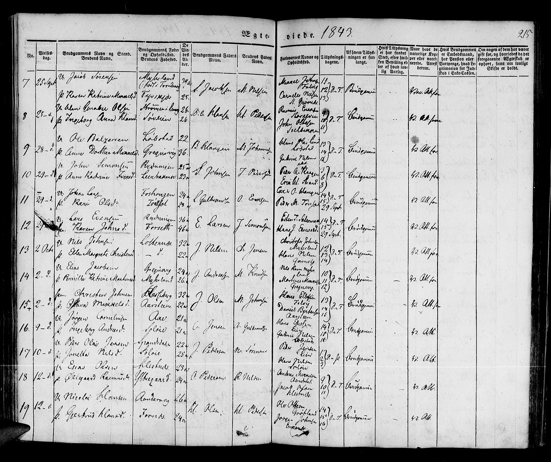 Ibestad sokneprestembete, SATØ/S-0077/H/Ha/Haa/L0006kirke: Parish register (official) no. 6, 1837-1850, p. 215