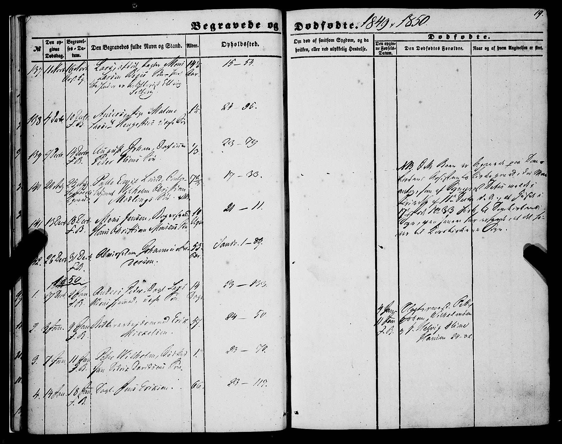 Korskirken sokneprestembete, SAB/A-76101/H/Haa: Parish register (official) no. E 2, 1848-1862, p. 19