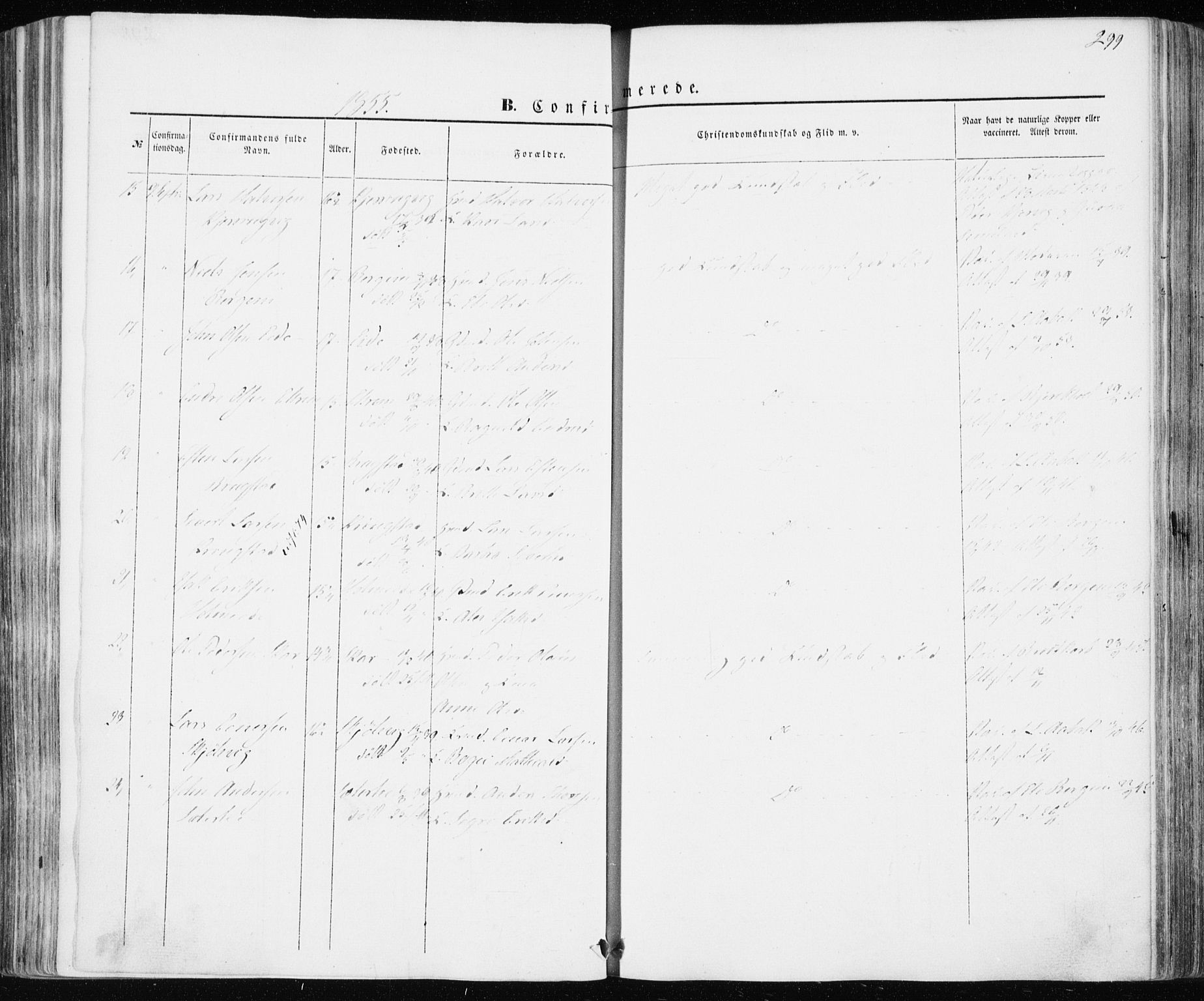 Ministerialprotokoller, klokkerbøker og fødselsregistre - Møre og Romsdal, AV/SAT-A-1454/586/L0984: Parish register (official) no. 586A10, 1844-1856, p. 299