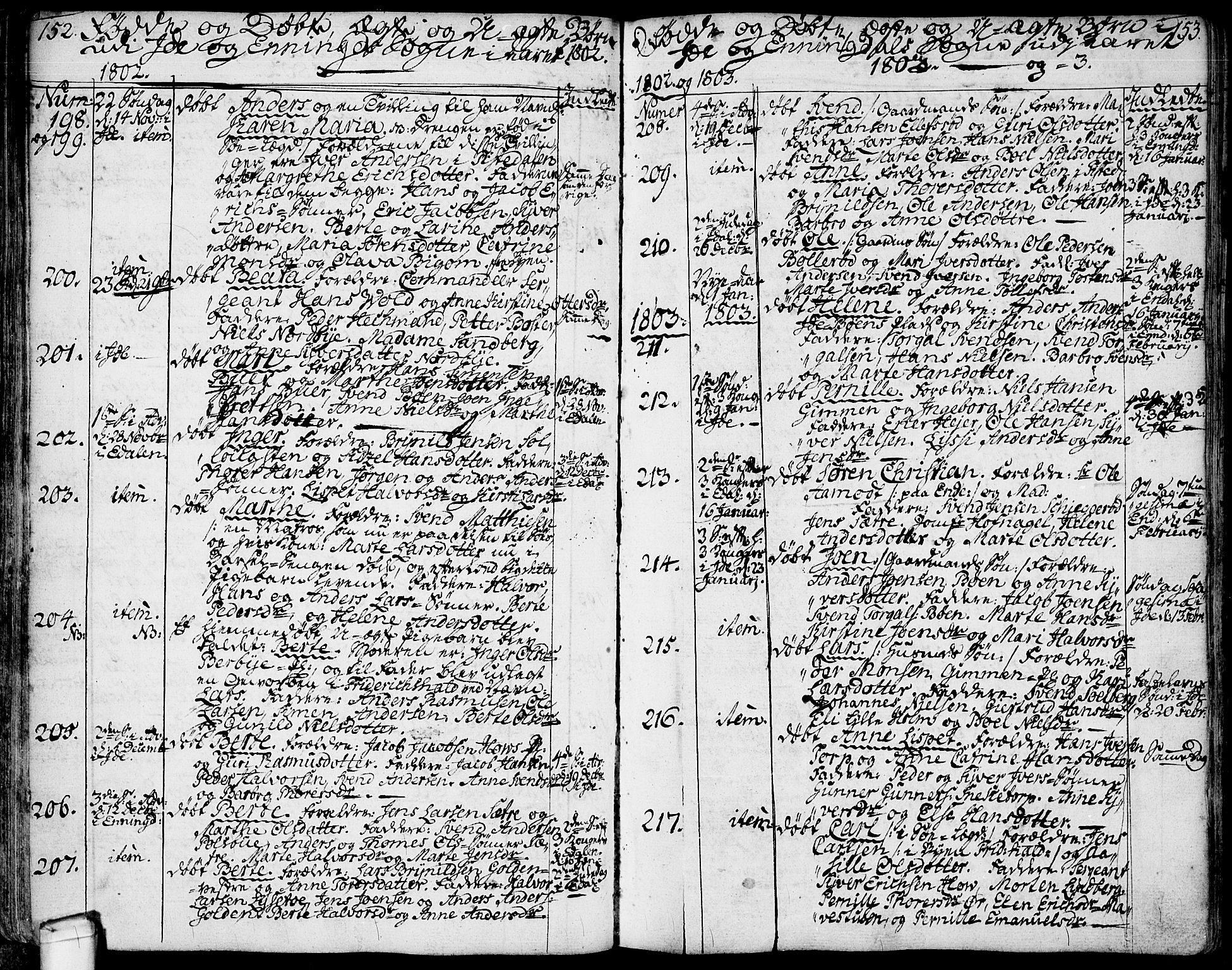 Idd prestekontor Kirkebøker, AV/SAO-A-10911/F/Fc/L0001: Parish register (official) no. III 1, 1770-1814, p. 152-153