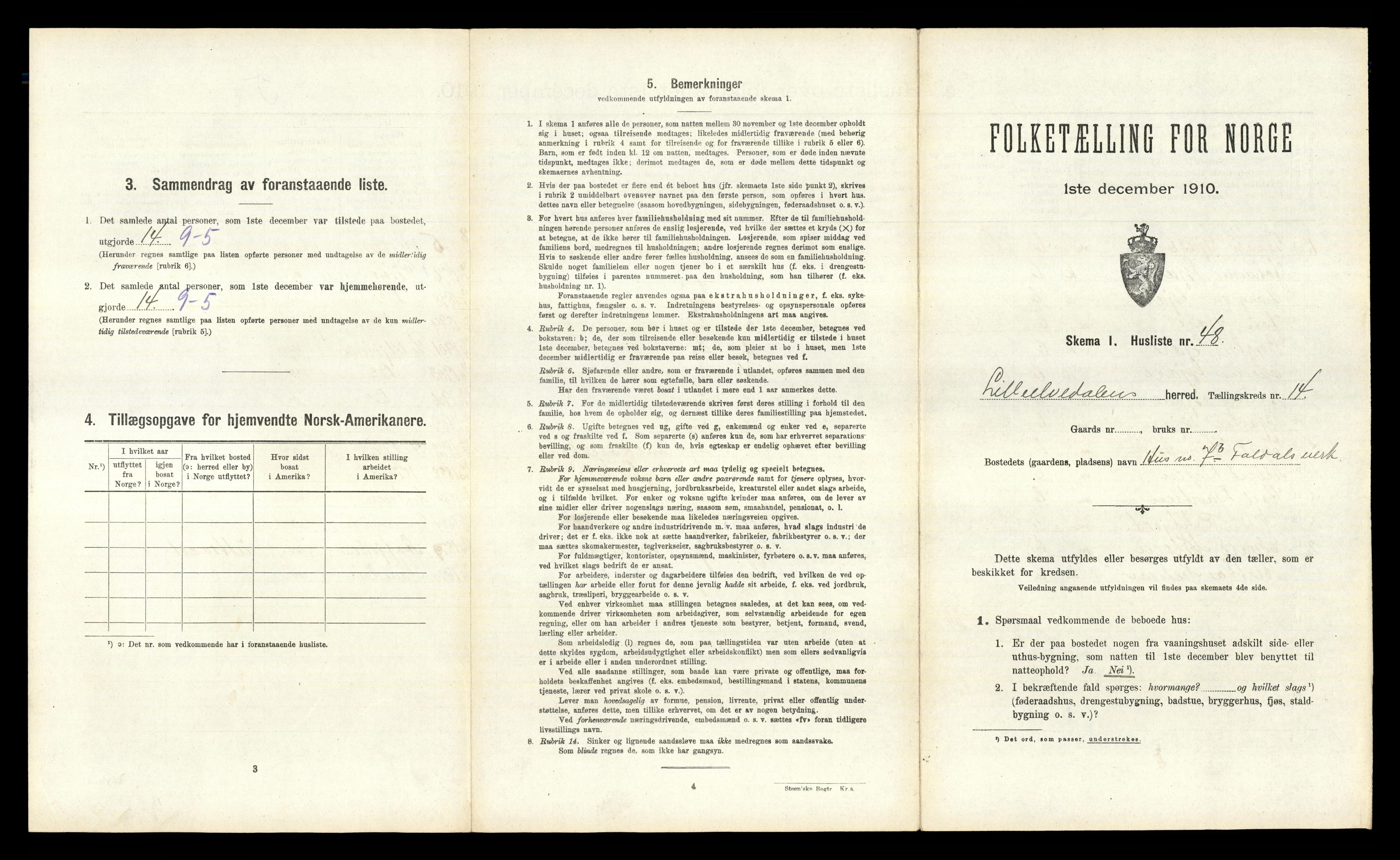 RA, 1910 census for Lille Elvedalen, 1910, p. 1201