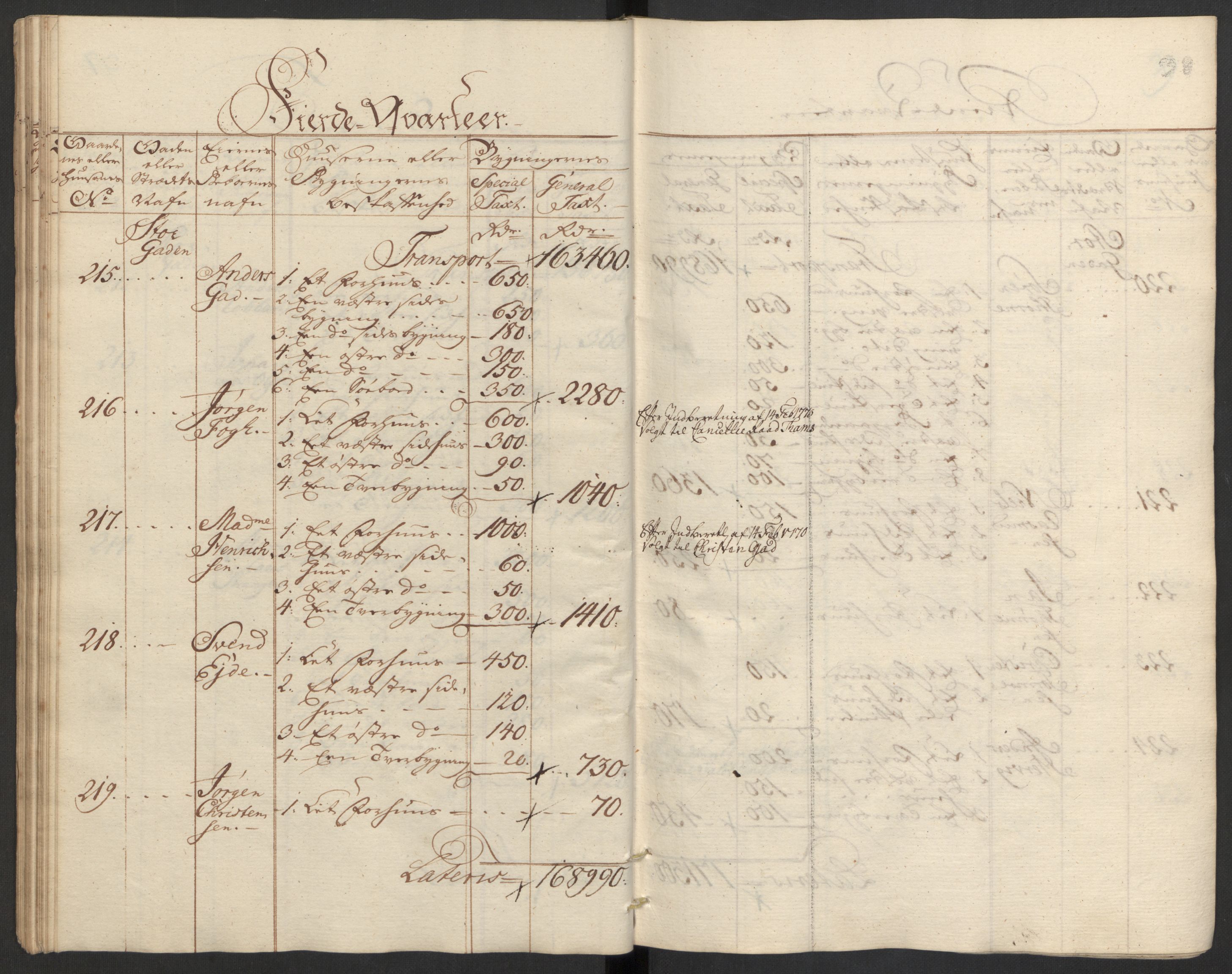 Kommersekollegiet, Brannforsikringskontoret 1767-1814, RA/EA-5458/F/Fa/L0008/0002: Bragernes / Branntakstprotokoll, 1767, p. 38