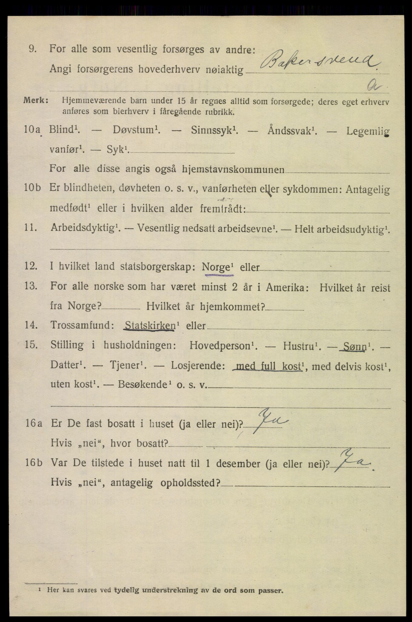 SAH, 1920 census for Lillehammer, 1920, p. 7655