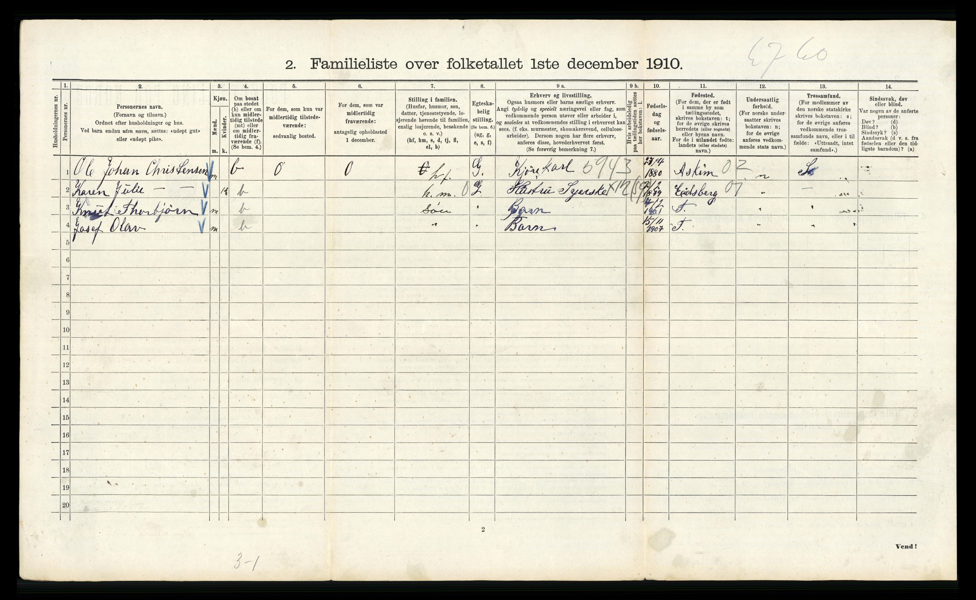 RA, 1910 census for Kristiania, 1910, p. 63188