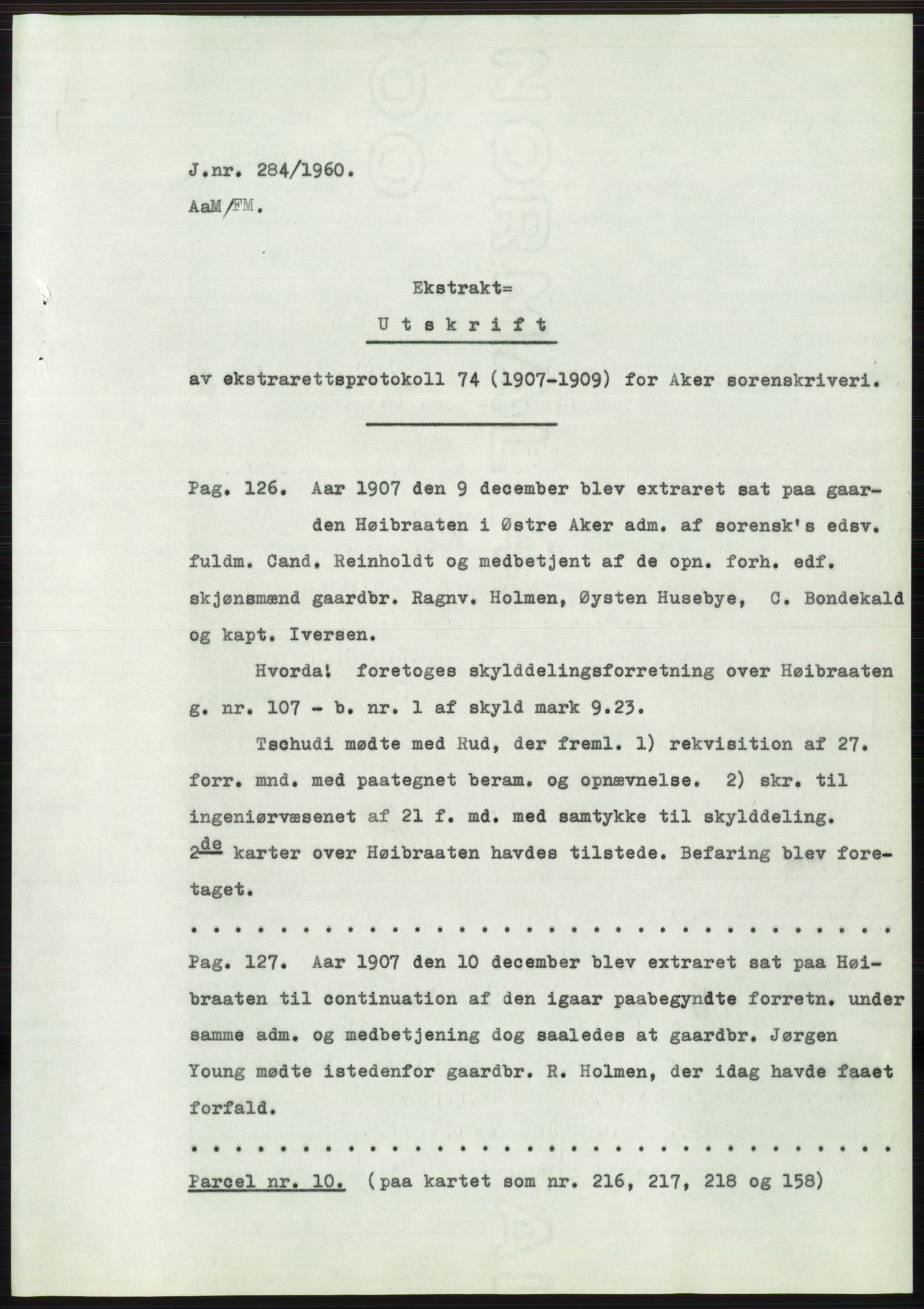 Statsarkivet i Oslo, SAO/A-10621/Z/Zd/L0011: Avskrifter, j.nr 4-798/1960, 1960, p. 150