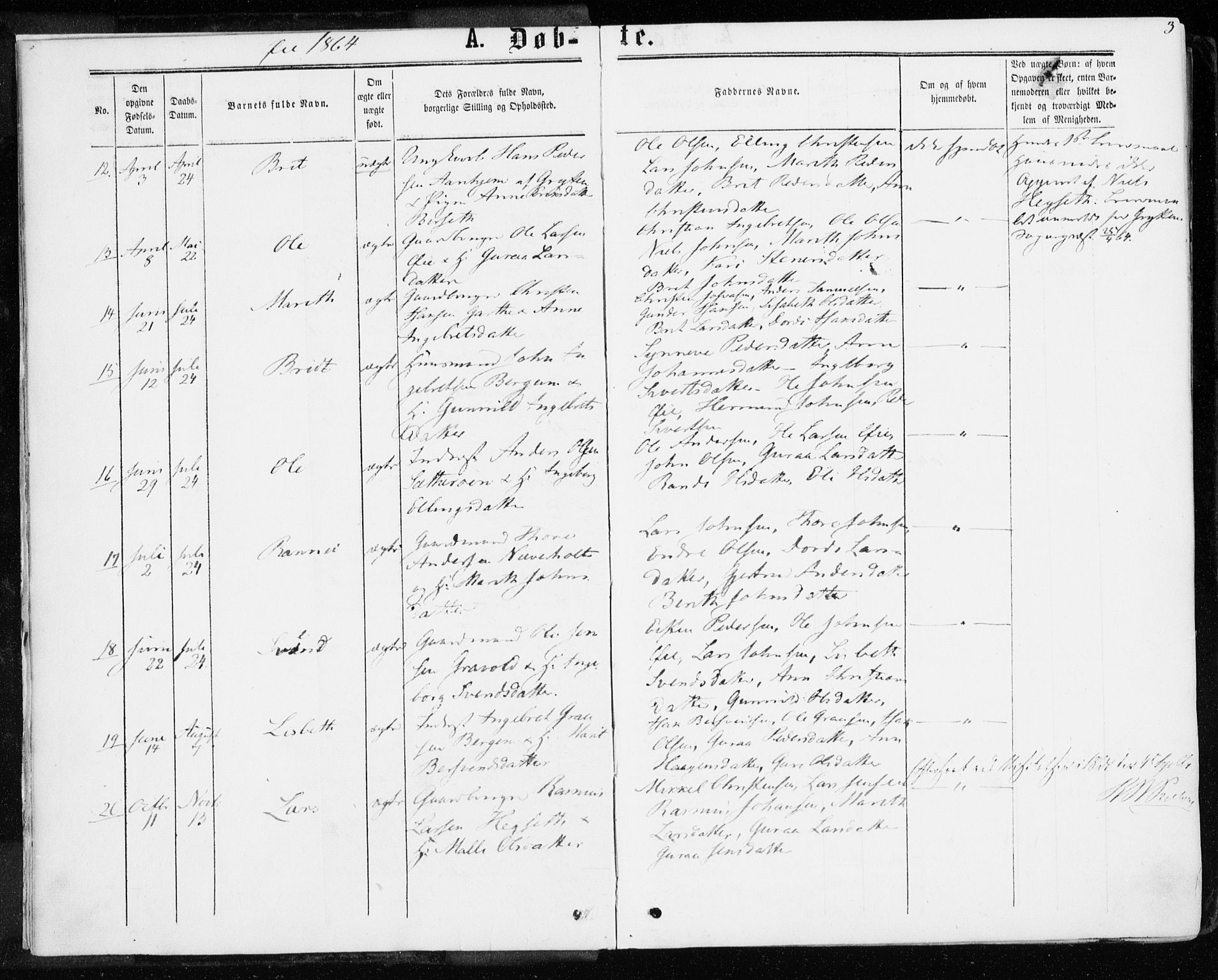 Ministerialprotokoller, klokkerbøker og fødselsregistre - Møre og Romsdal, SAT/A-1454/595/L1045: Parish register (official) no. 595A07, 1863-1873, p. 3