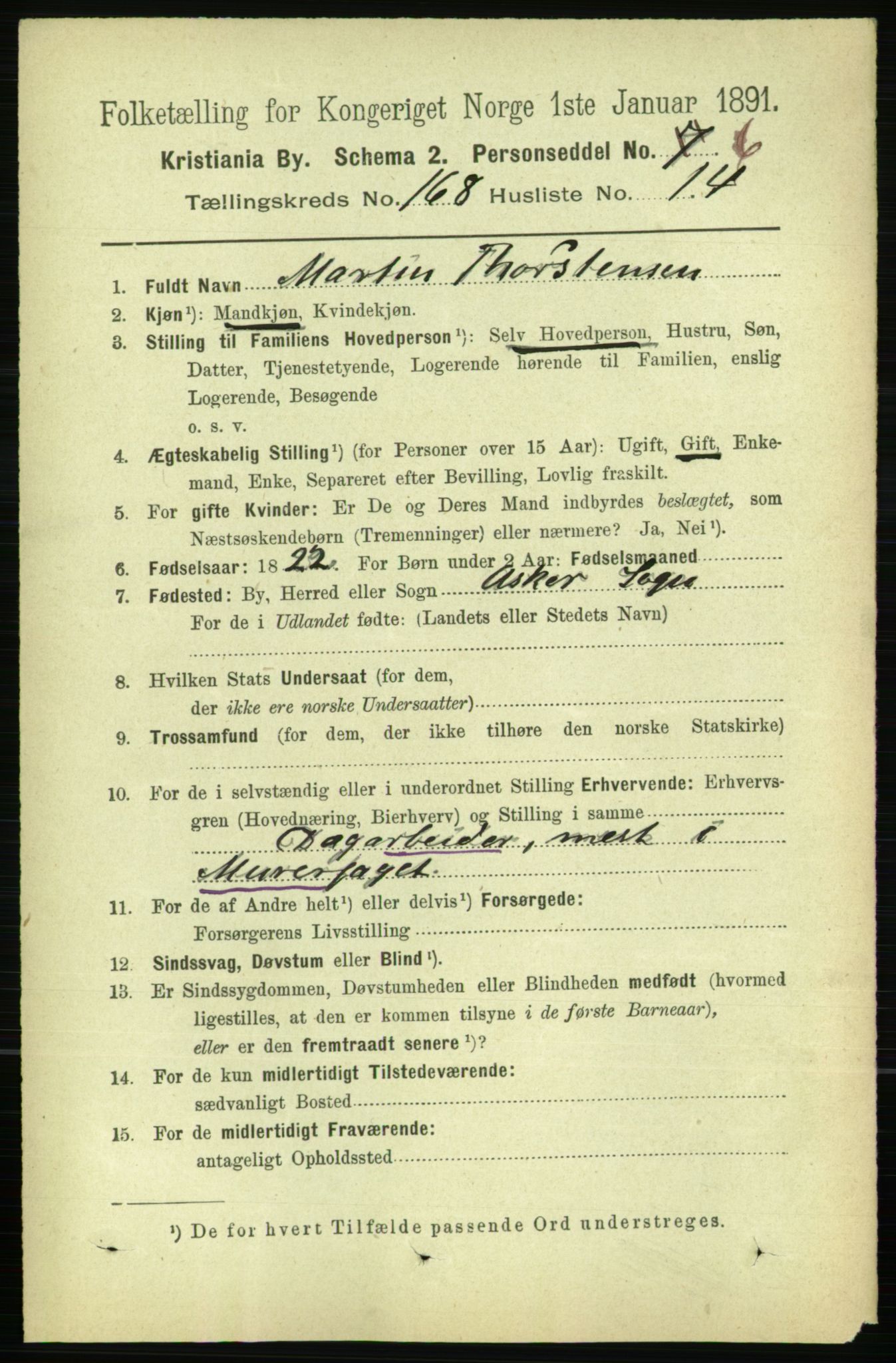 RA, 1891 census for 0301 Kristiania, 1891, p. 98394