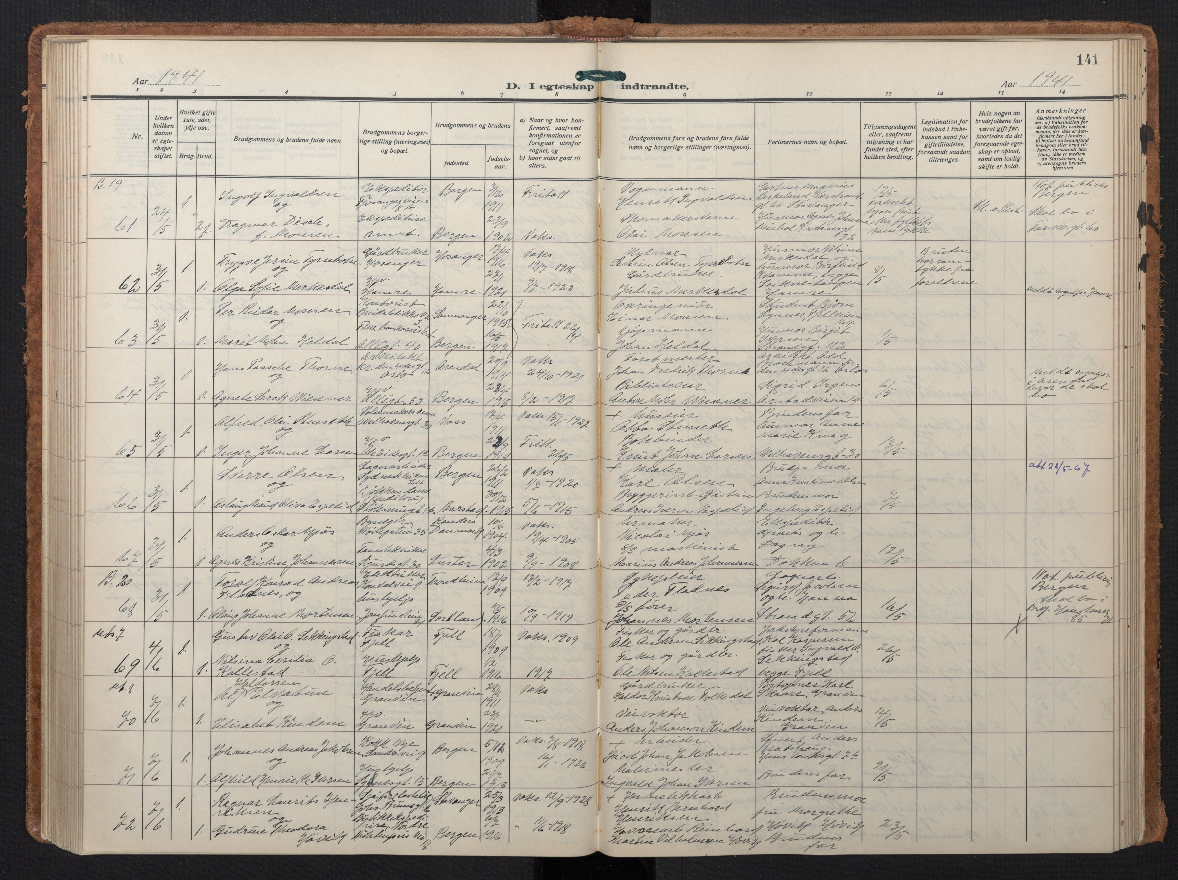 Johanneskirken sokneprestembete, AV/SAB-A-76001/H/Hab: Parish register (copy) no. C 3, 1929-1949, p. 140b-141a