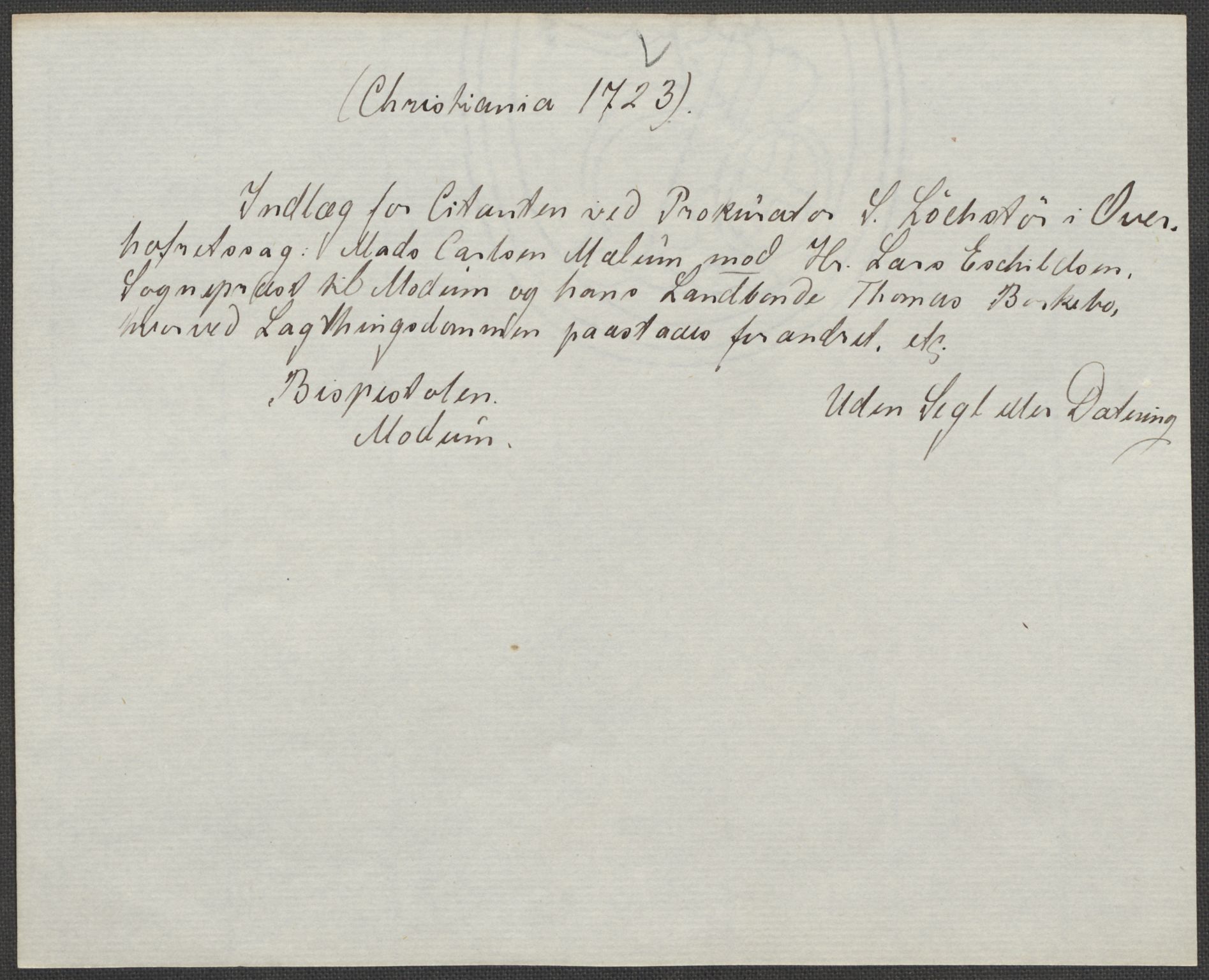 Riksarkivets diplomsamling, AV/RA-EA-5965/F15/L0016: Prestearkiv - Buskerud, 1662-1781, p. 192