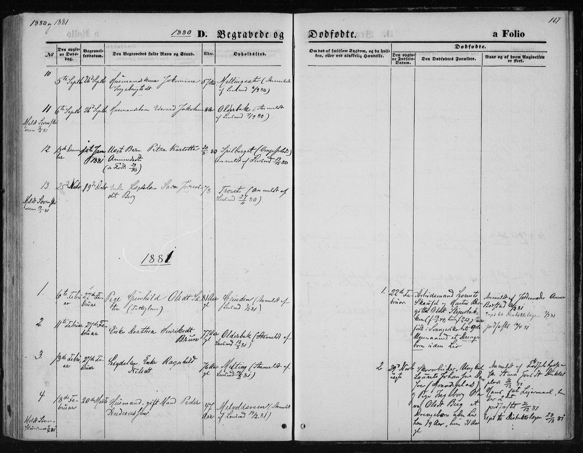 Ministerialprotokoller, klokkerbøker og fødselsregistre - Nord-Trøndelag, SAT/A-1458/733/L0324: Parish register (official) no. 733A03, 1870-1883, p. 167