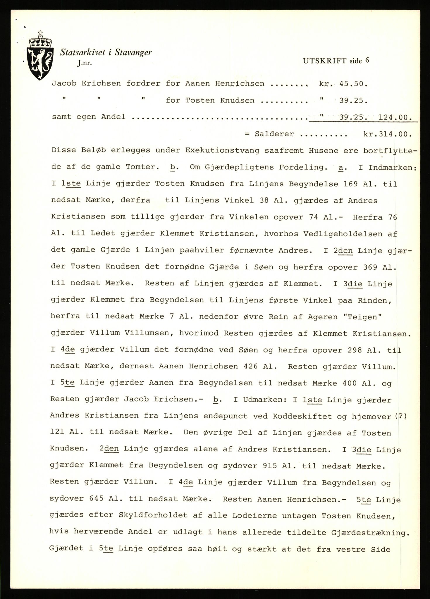 Statsarkivet i Stavanger, AV/SAST-A-101971/03/Y/Yj/L0038: Avskrifter sortert etter gårdsnavn: Hodne - Holte, 1750-1930, p. 377