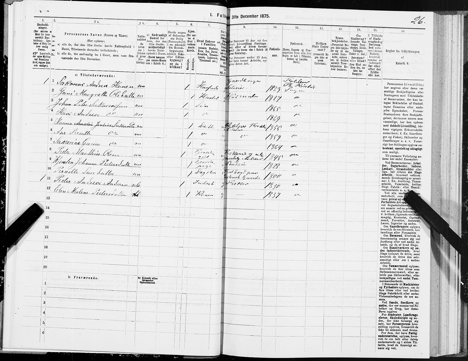 SAT, 1875 census for 1845P Folda, 1875, p. 3026