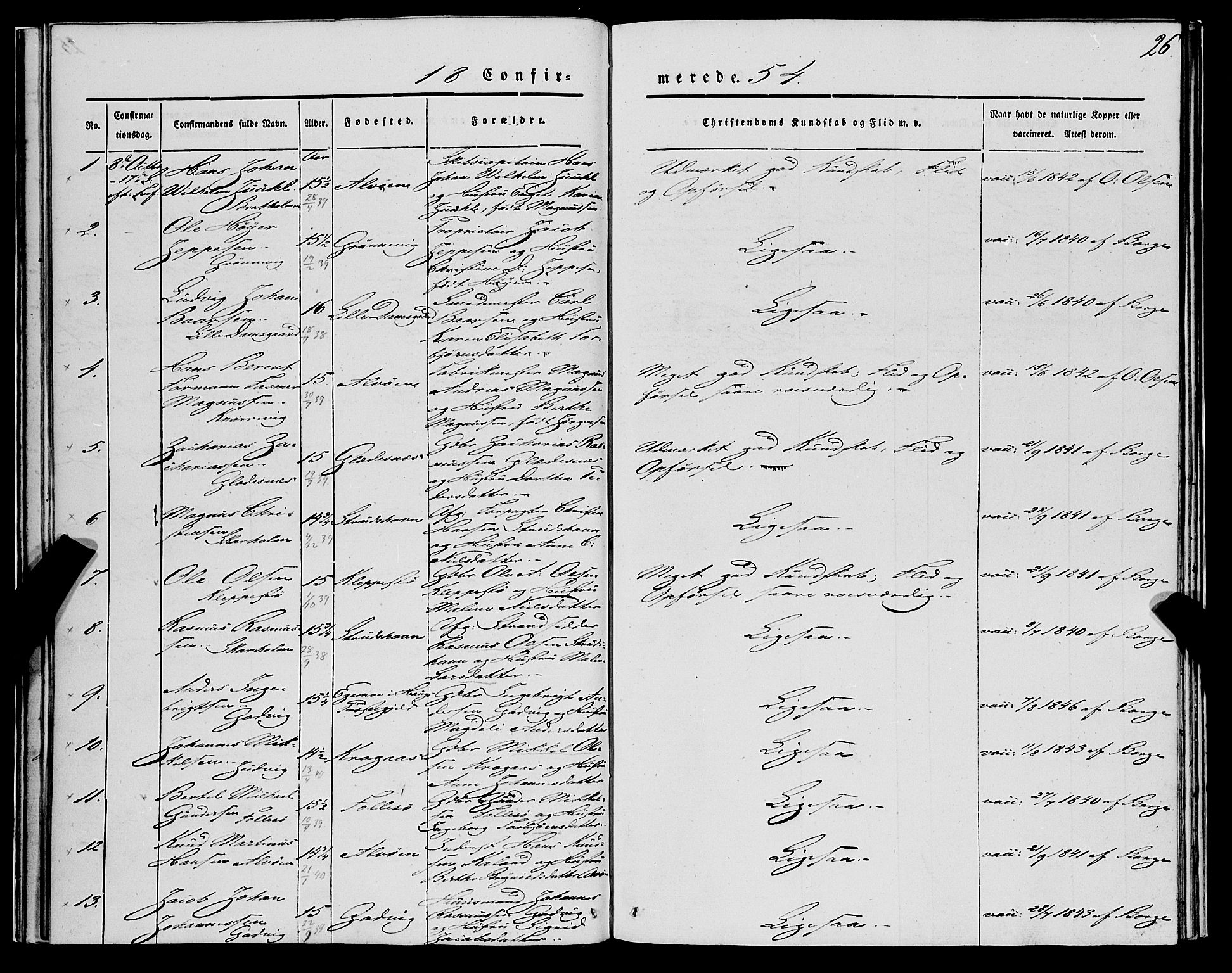 Askøy Sokneprestembete, SAB/A-74101/H/Ha/Haa/Haaa/L0010: Parish register (official) no. A 10, 1845-1854, p. 26