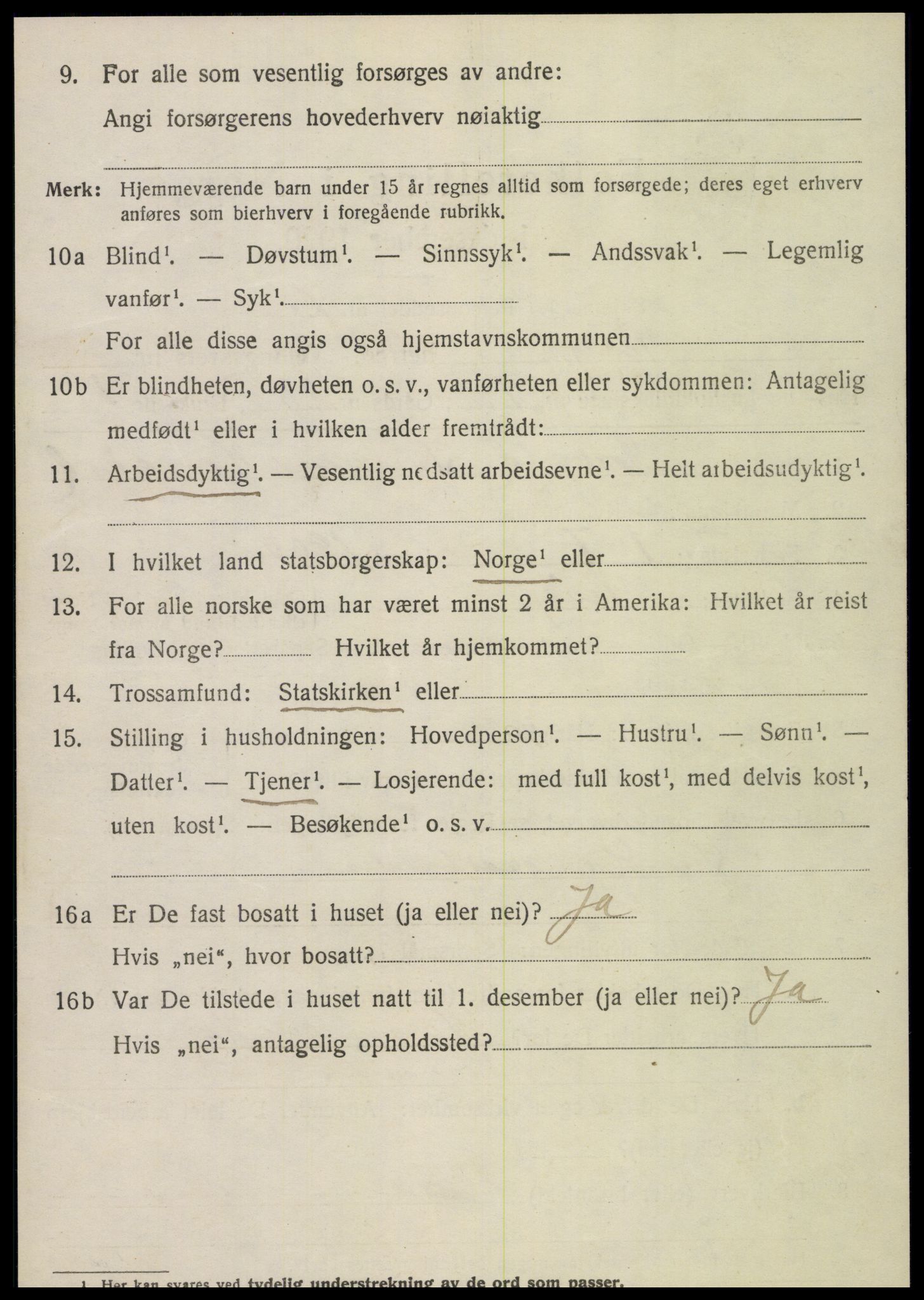 SAT, 1920 census for Veøy, 1920, p. 2336